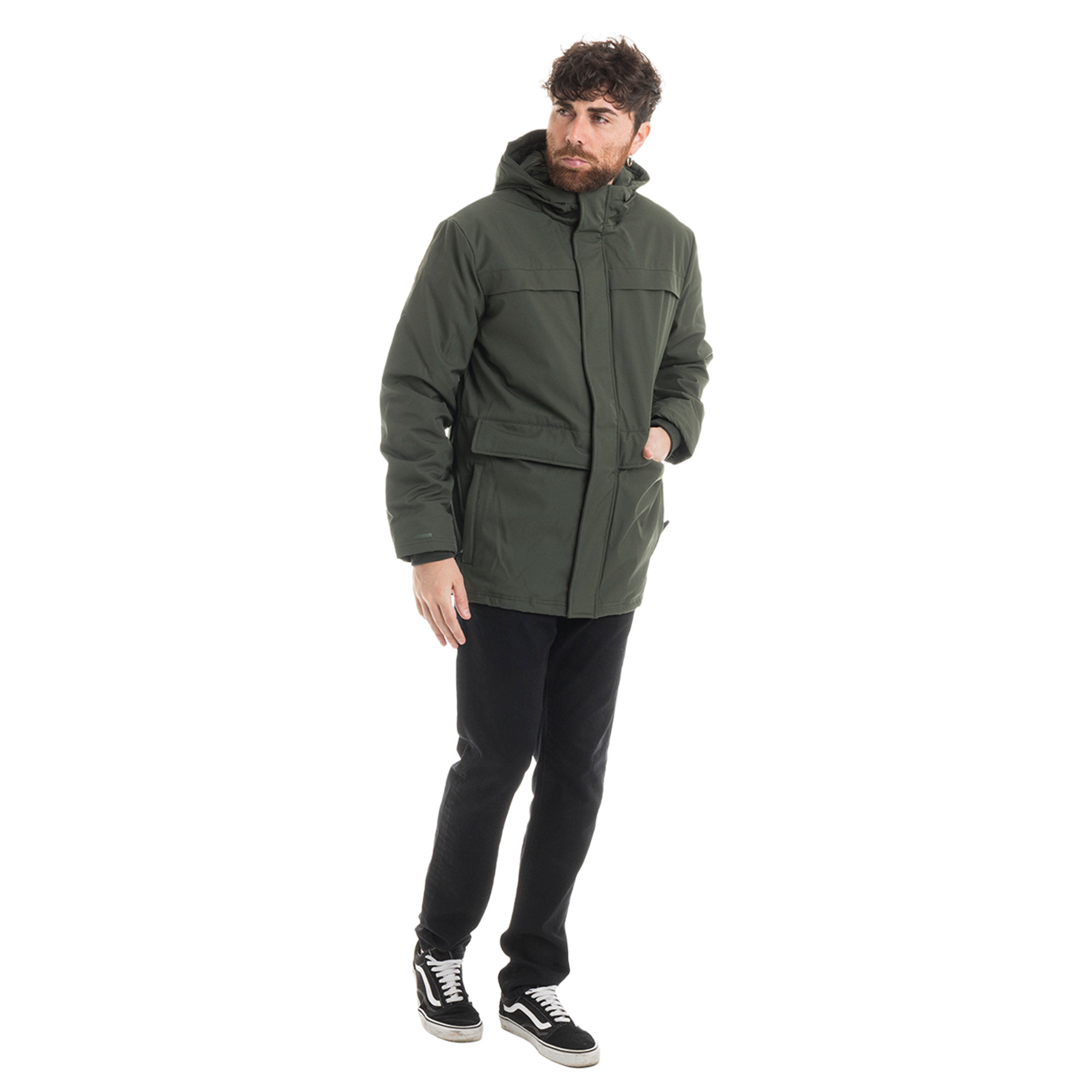 Parka con cappuccio fisso verde militare Minimum vista2