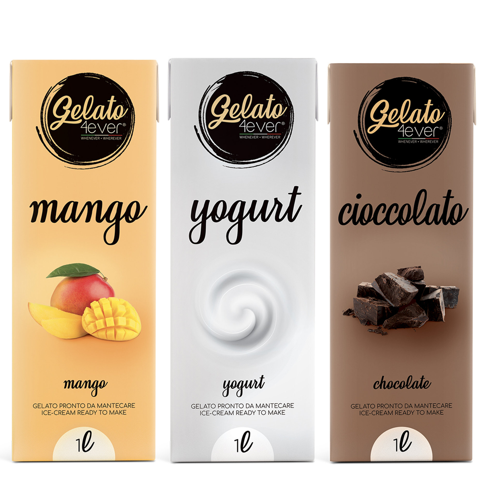 3 brick 1 lt misti - Mango, Yogurt, Cioccolato Gelato 4ever vista0