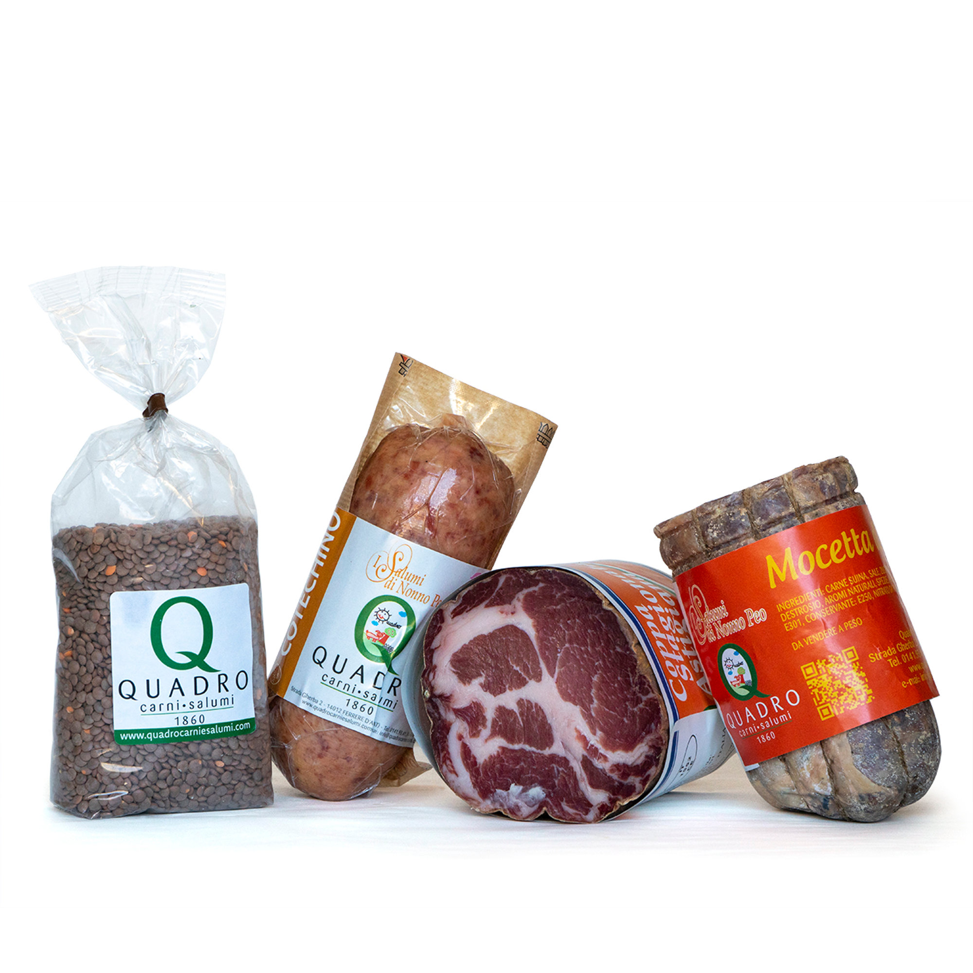 Box 4 prodotti: Mocetta di Maiale - Coppa stagionata - Cotechino tradizionale - Lenticchie Quadro Carni e Salumi vista0
