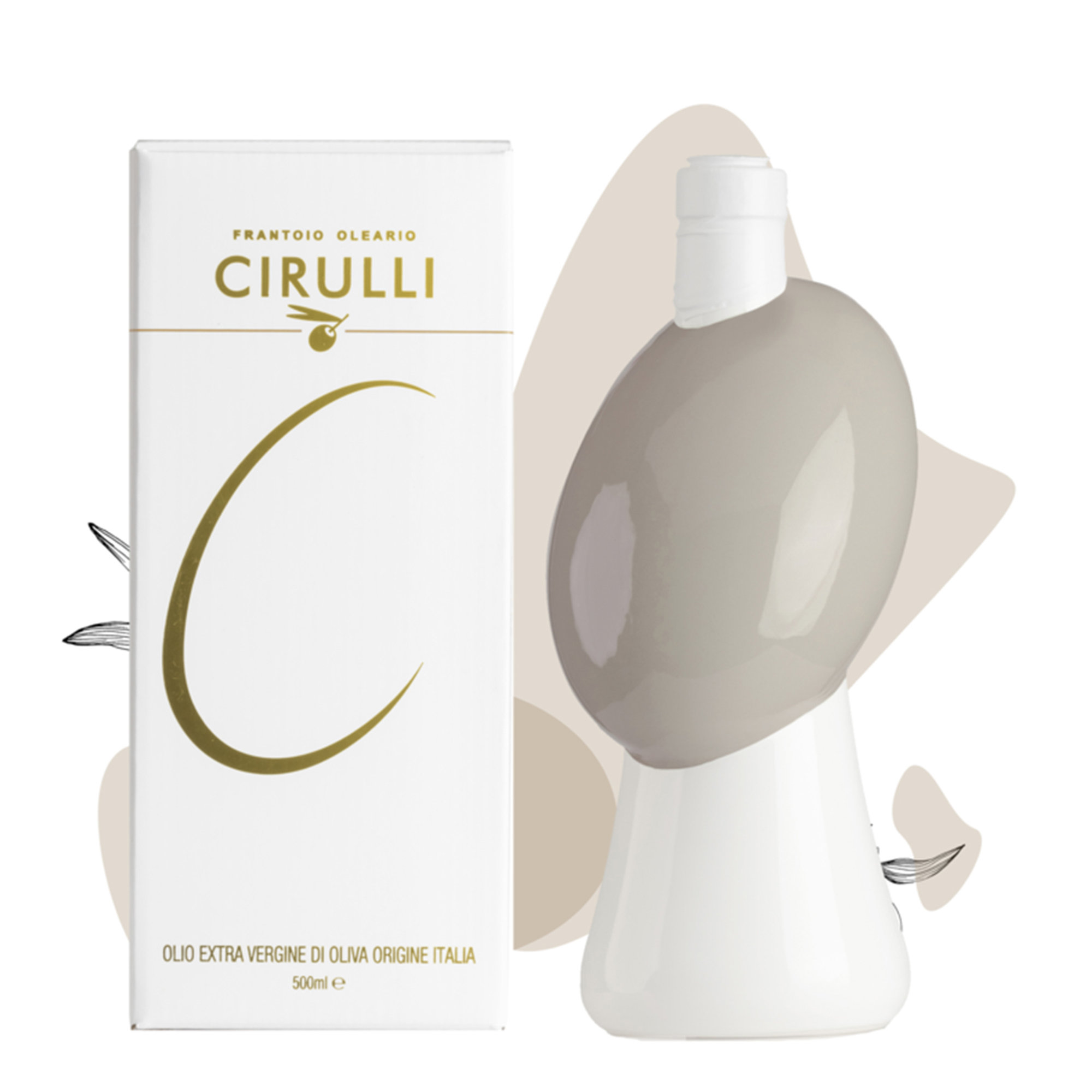 1 Orcio da 500 ml - Olio EVO Tortora in scatola litografata Cirulli vista0