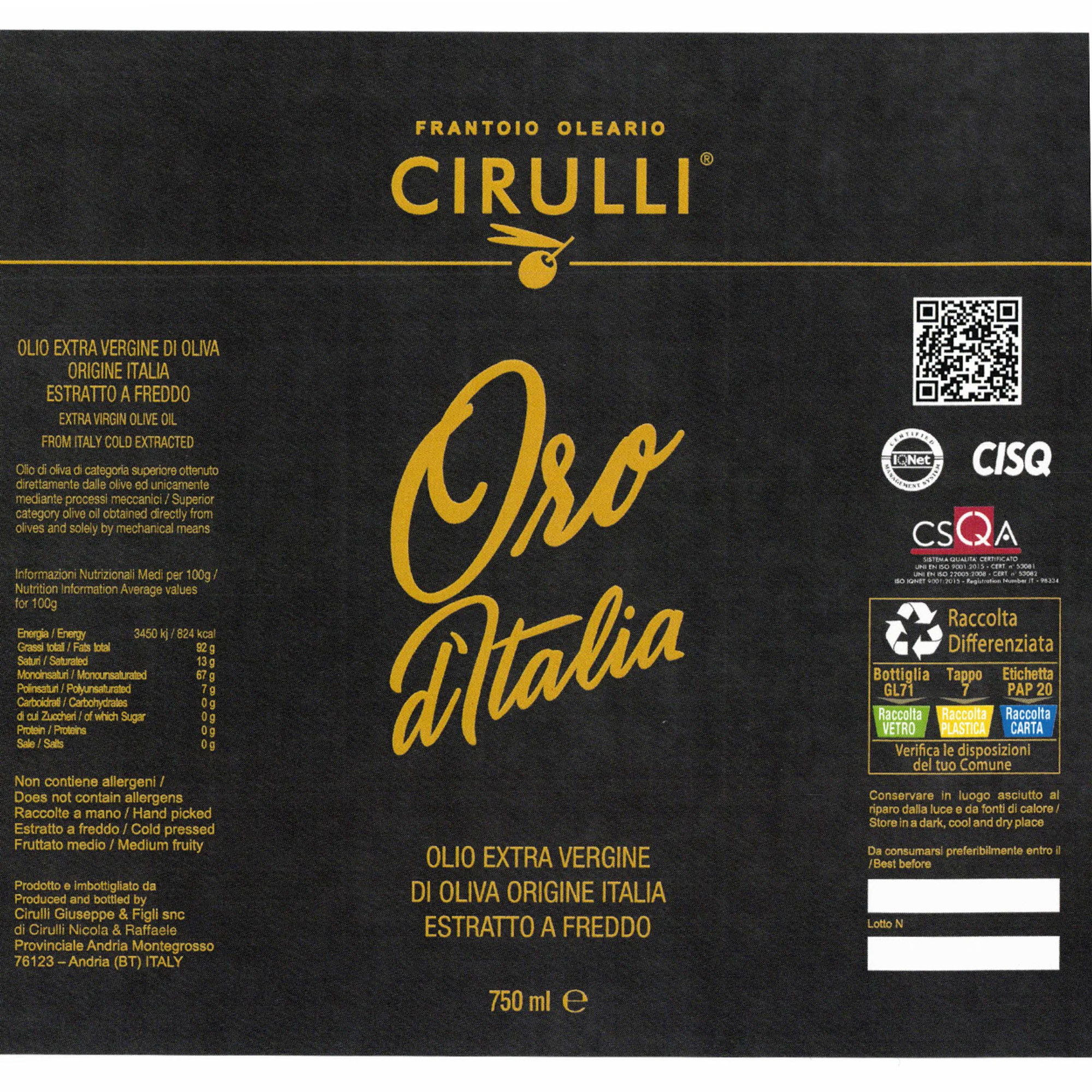 Valigetta Regalo con 3 bottiglie - Olio EVO 75 cl Cirulli vista1