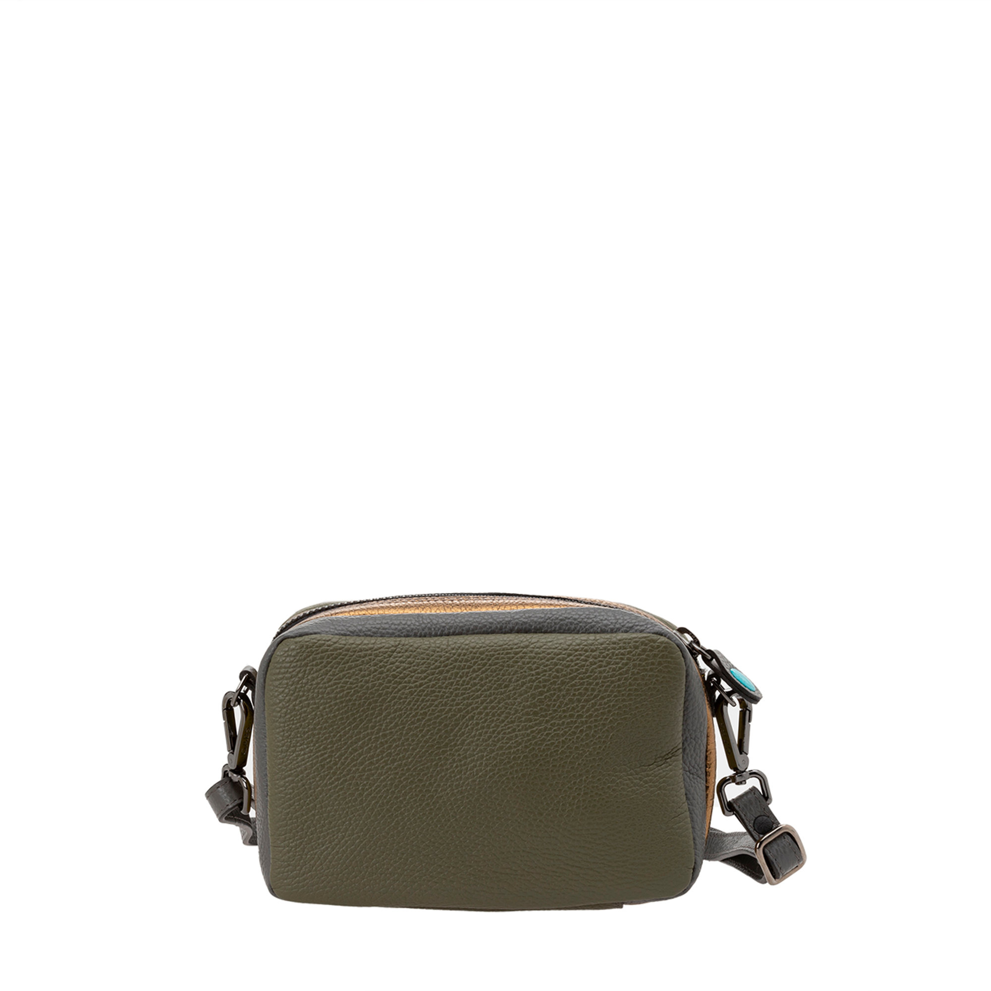 Camera bag Fortuna in pelle colorblock con tracolla Gabs vista1