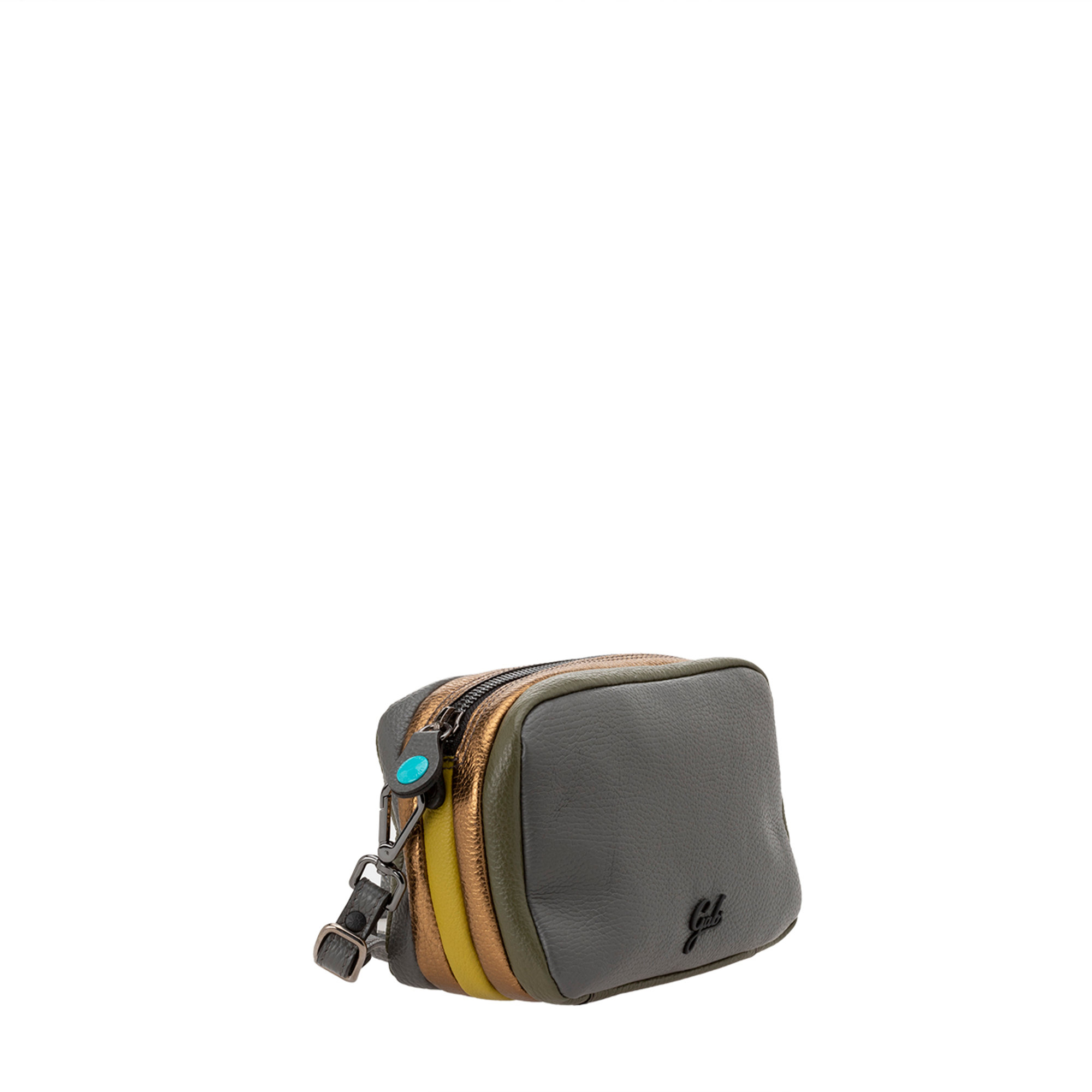 Camera bag Fortuna in pelle colorblock con tracolla Gabs vista3