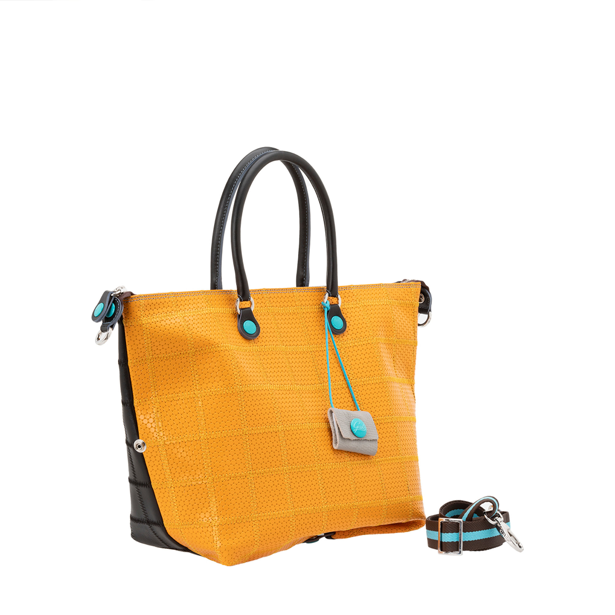Shopper trasformabile G43 blu notte e gialla Gabs vista2