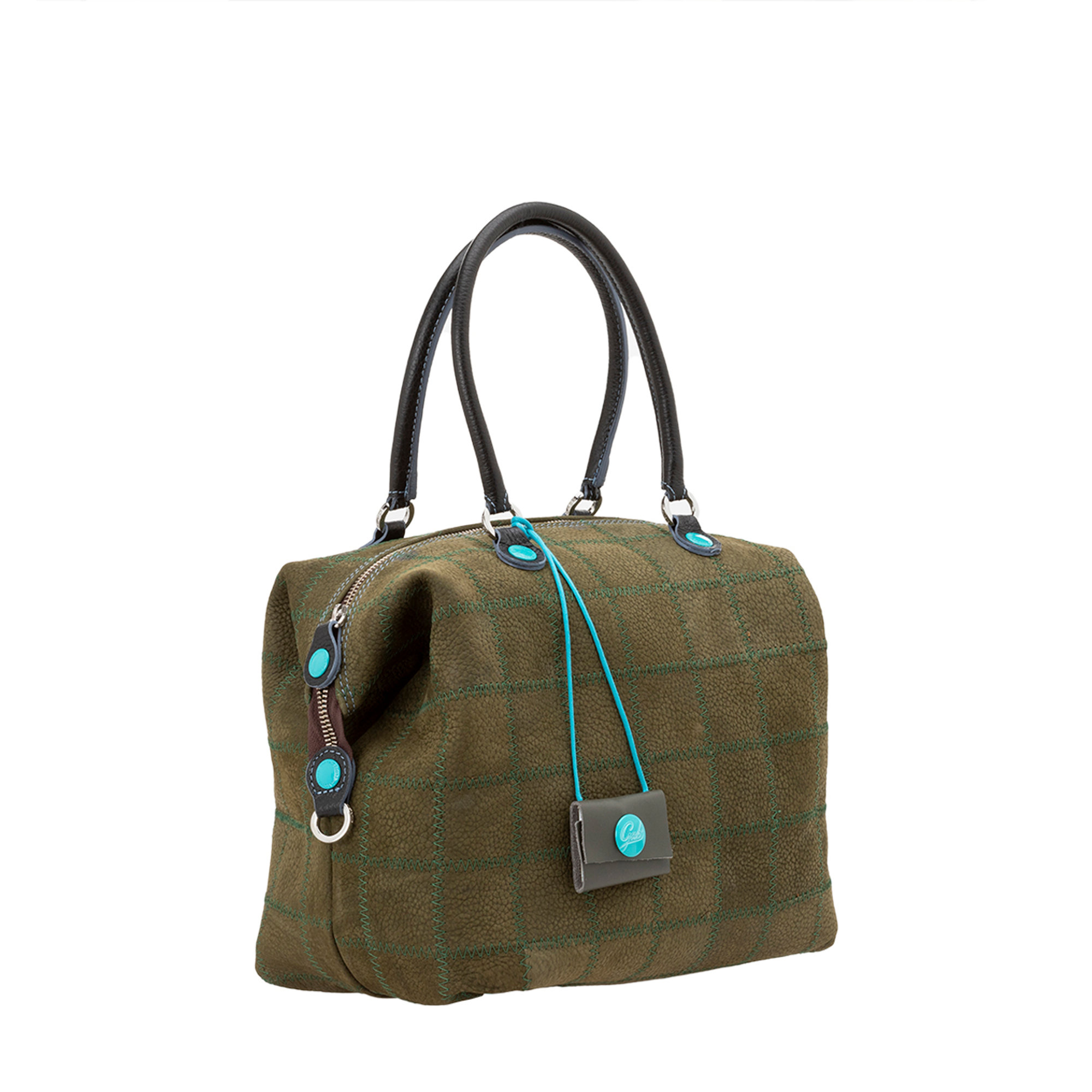 Shopper trasformabile G43 in patchwork oliva Gabs vista1