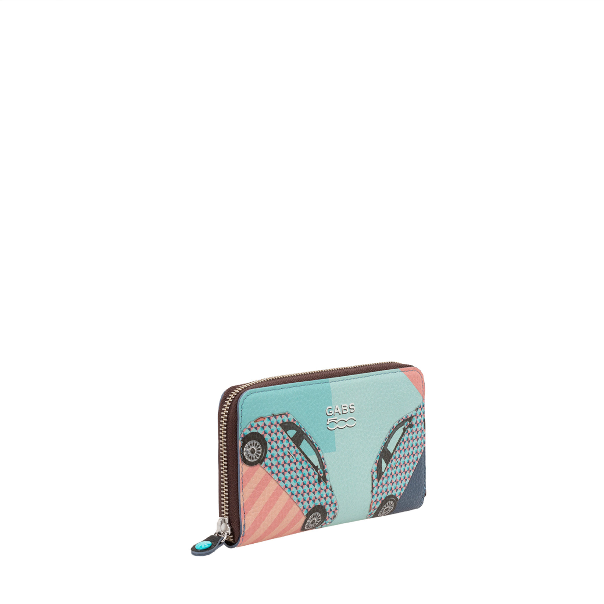 Portafoglio zip around in pelle con macchinine Gabs vista2