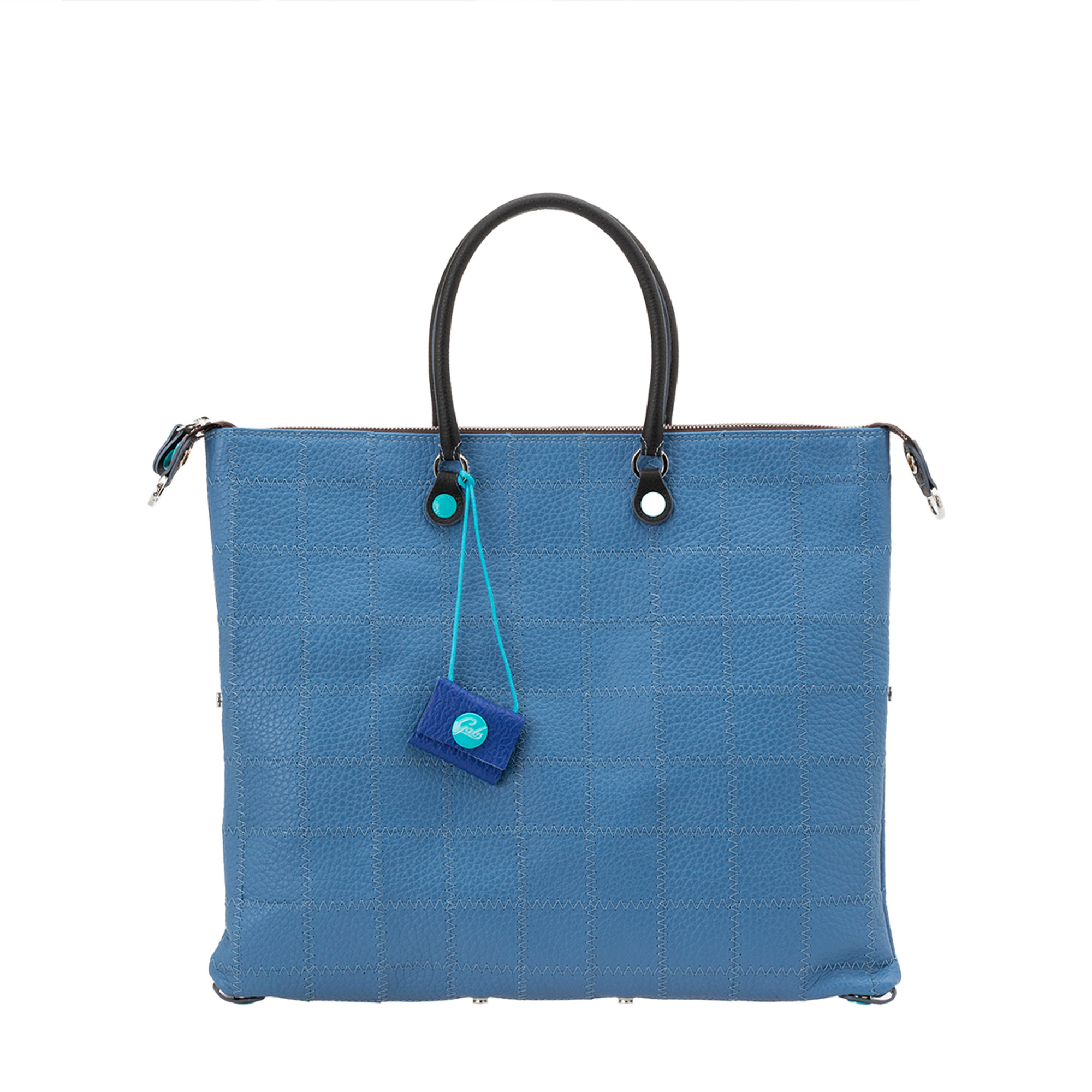 Shopping bag trasformabile G43 in pelle cucita carta da zucchero con manici e zip Gabs vista0