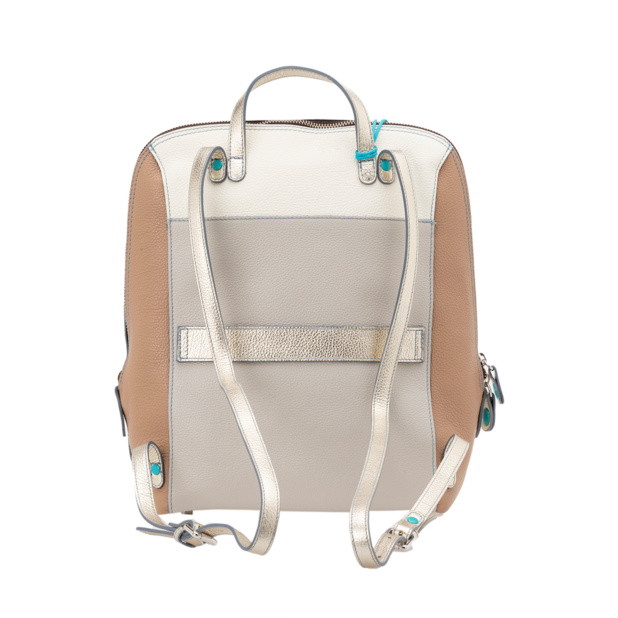 Zaino Sandra colorblock grigio marrone e beige Gabs vista2