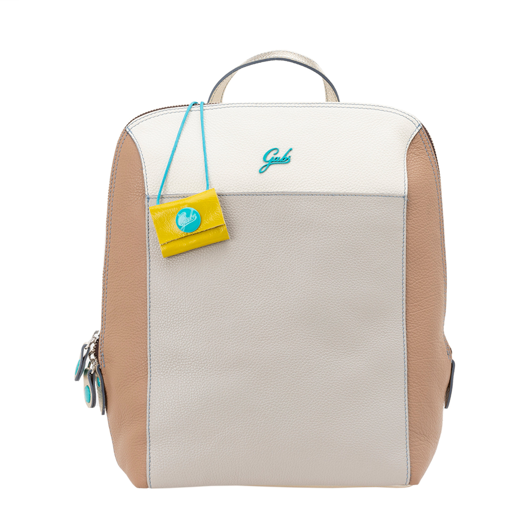 Zaino Sandra colorblock grigio marrone e beige Gabs vista0