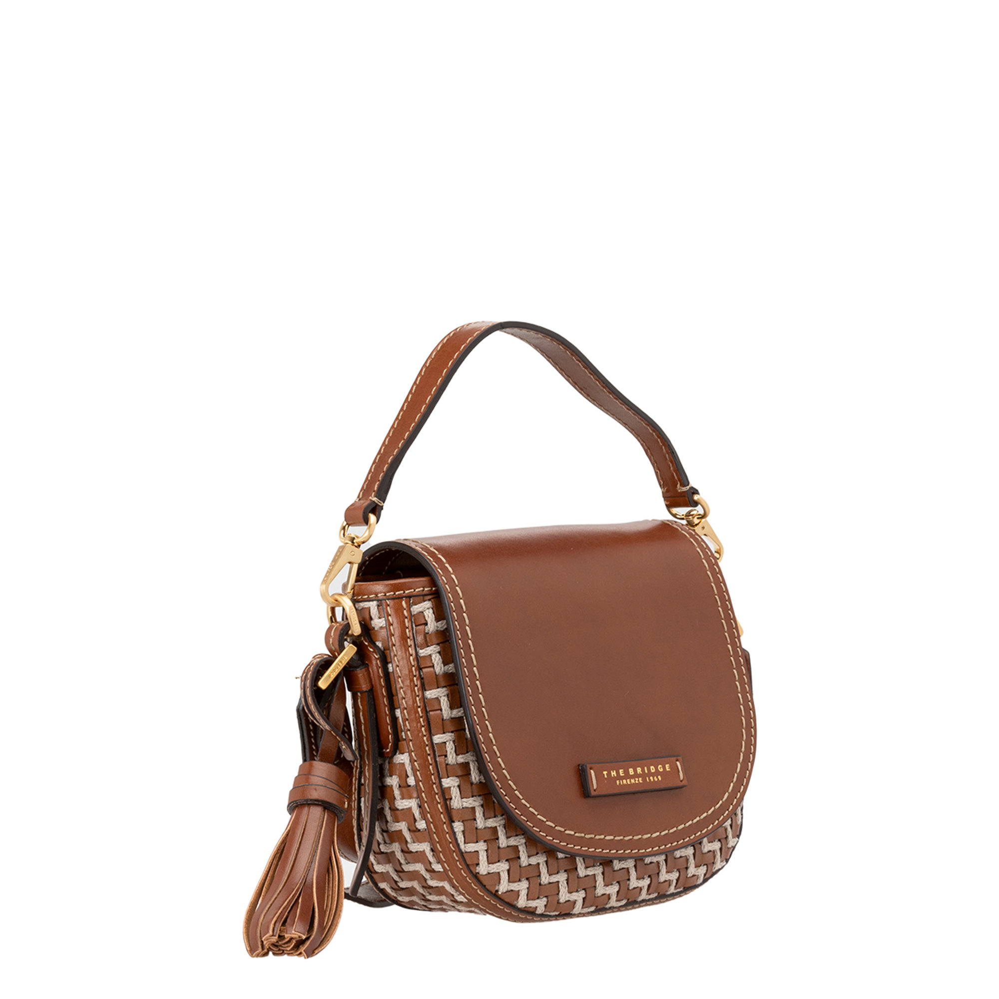 The Bridge Tracollina in pelle e cordura marrone e naturale The Bridge vista2