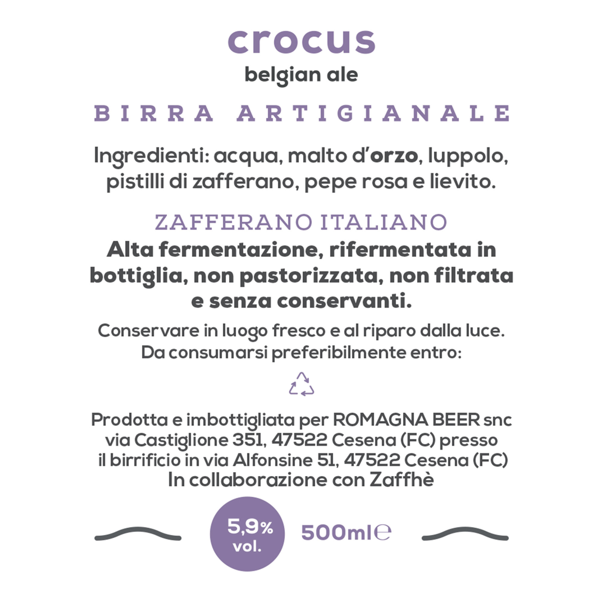 4 bottiglie -Birra Artigianale “Crocus” 50 Cl Marialti vista1