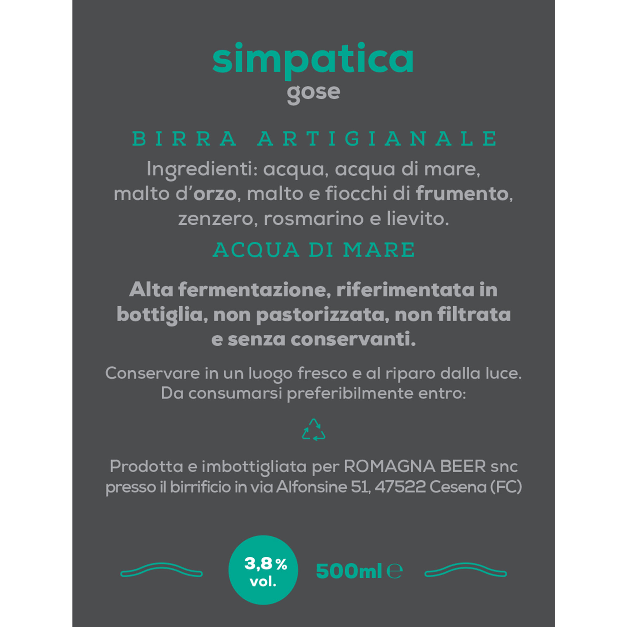 6 bottiglie miste 50 Cl: 2 Simpatica - 2 Crocus - 2 Dark Side Marialti vista1
