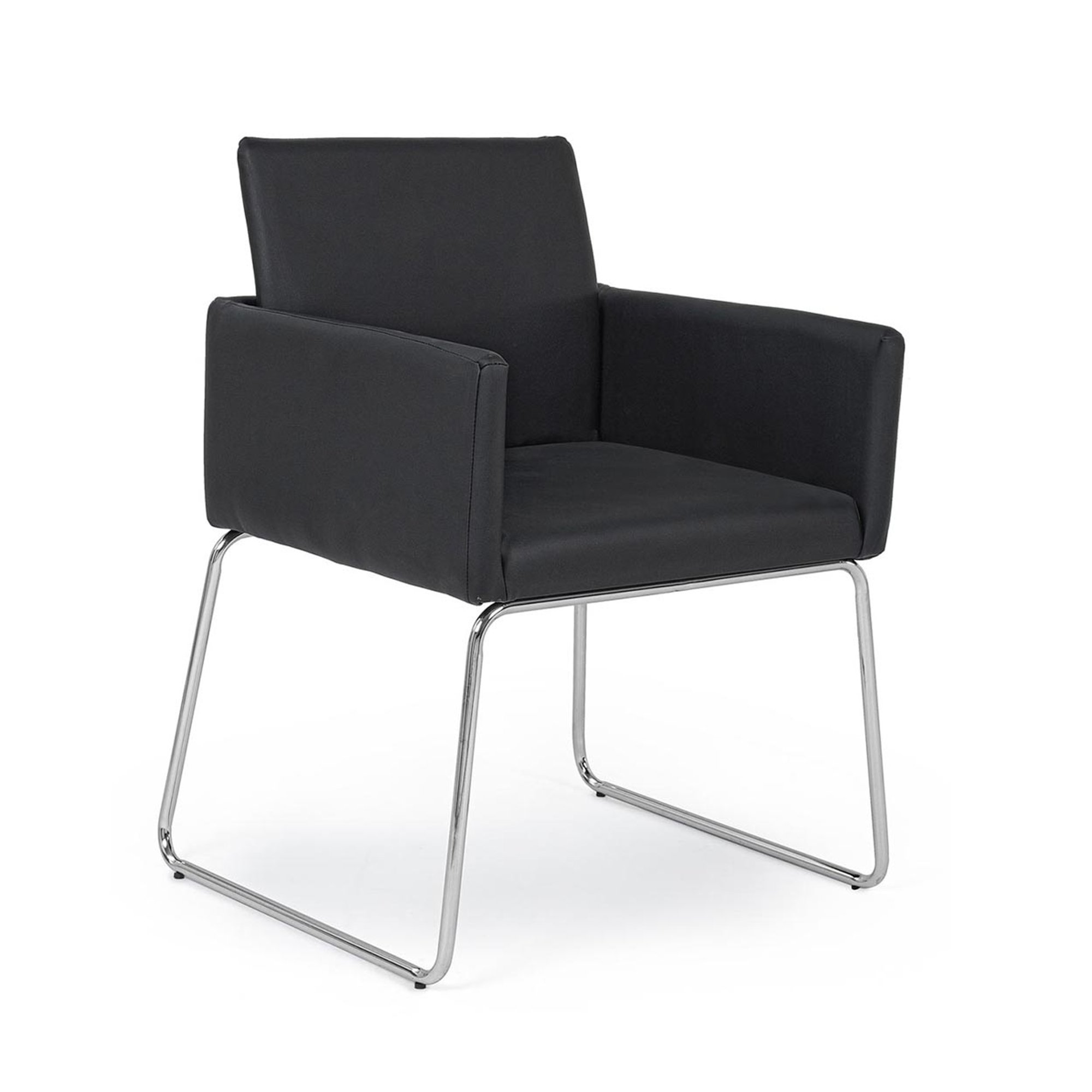 Set di 2 - sedile con braccioli Sixty pu nero Tendenza black vista0