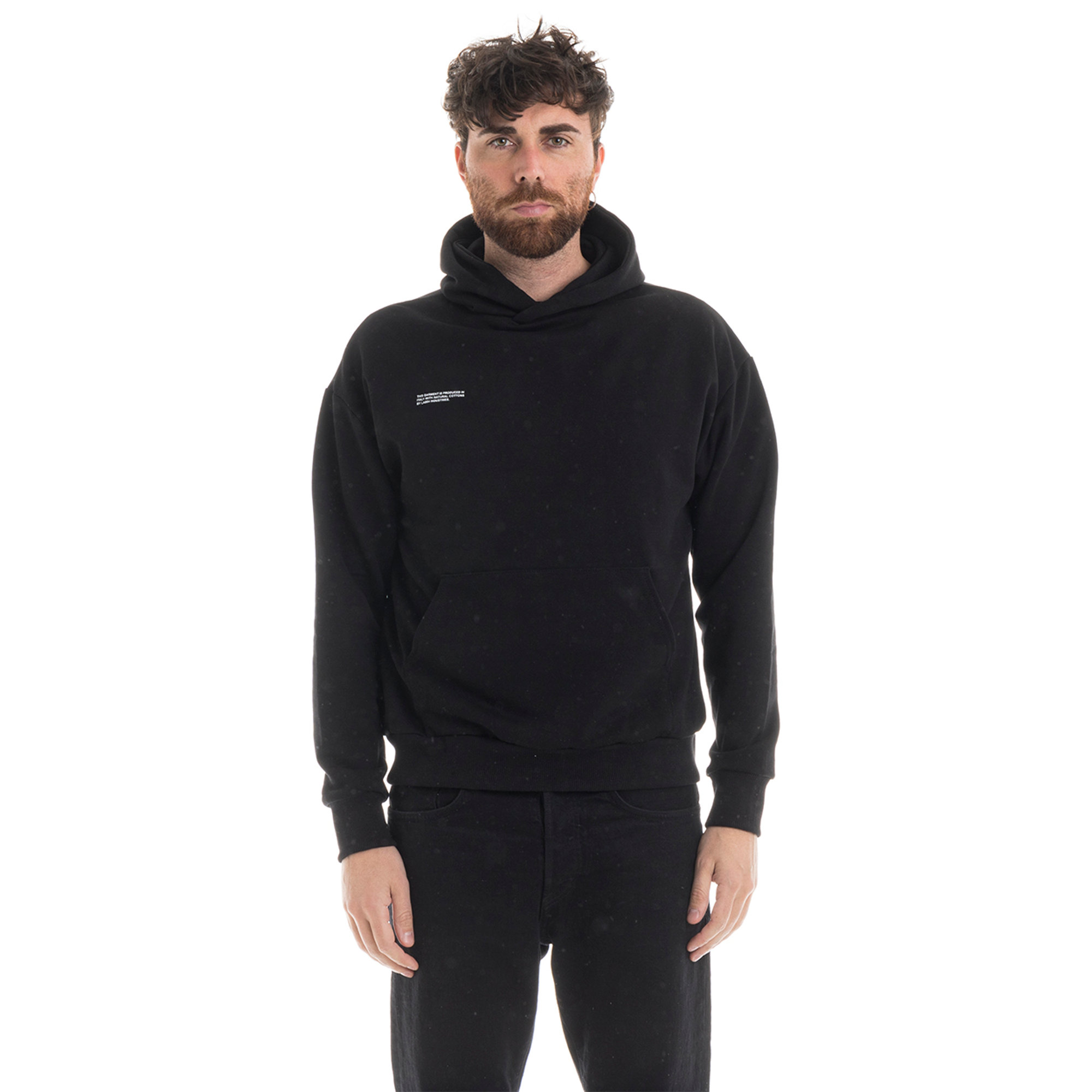 Felpa con cappuccio LAB84 unisex nera LAB84 vista1