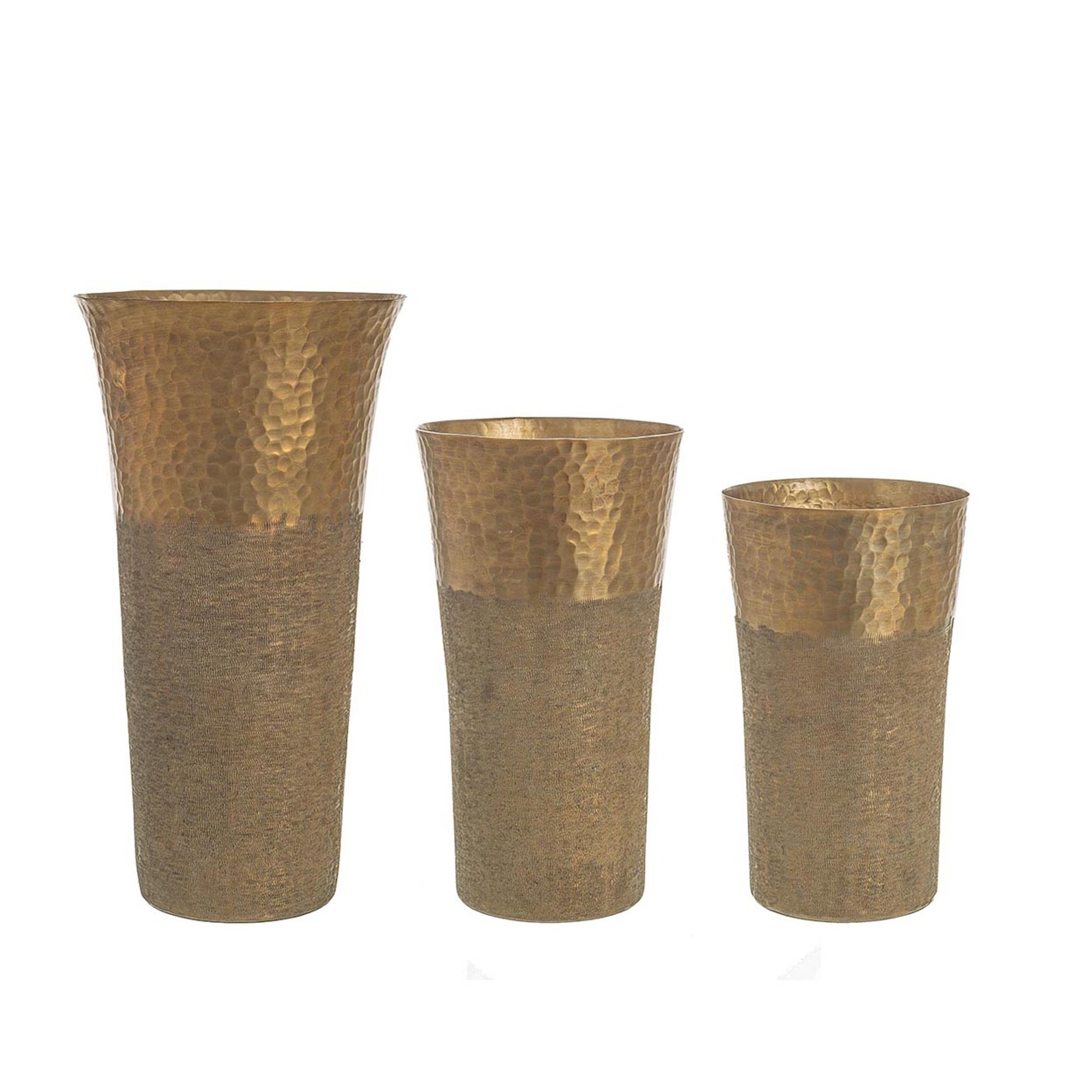 Set di 3 vasi Hammel svasato basso oro Tendenza black vista0