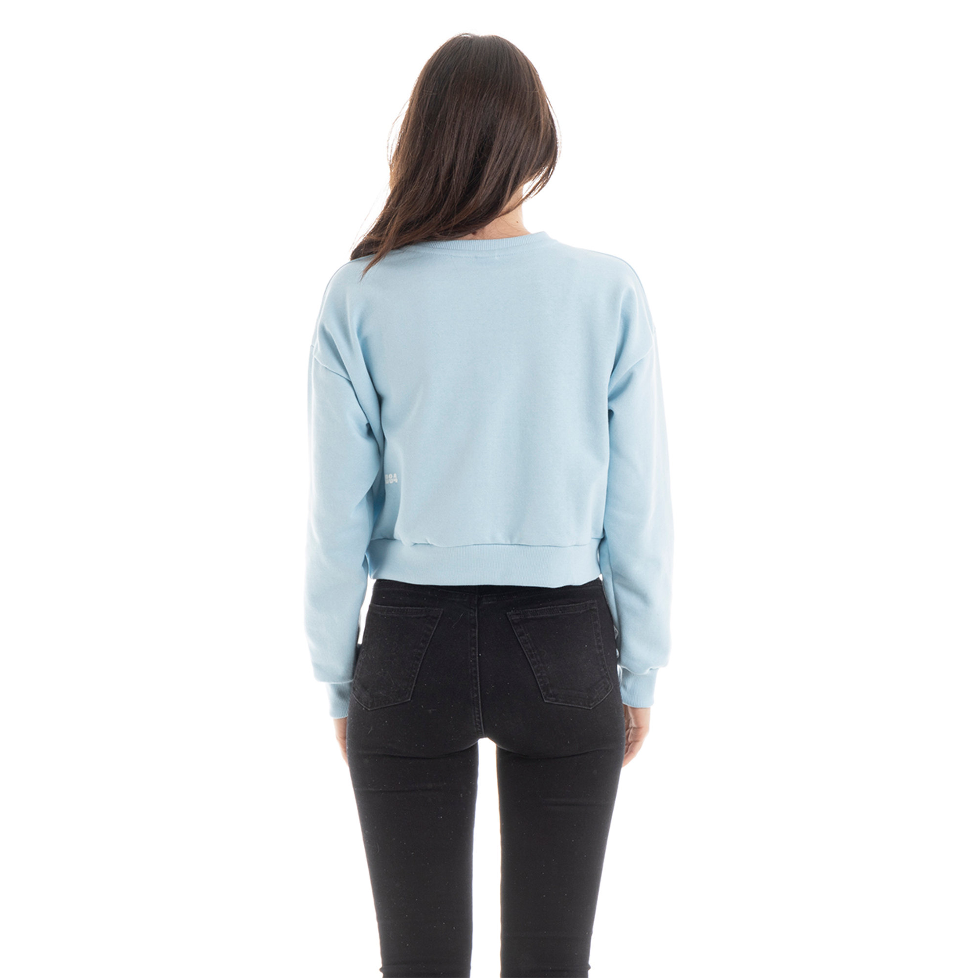 Felpa LAB84 Top crop azzurra LAB84 vista3