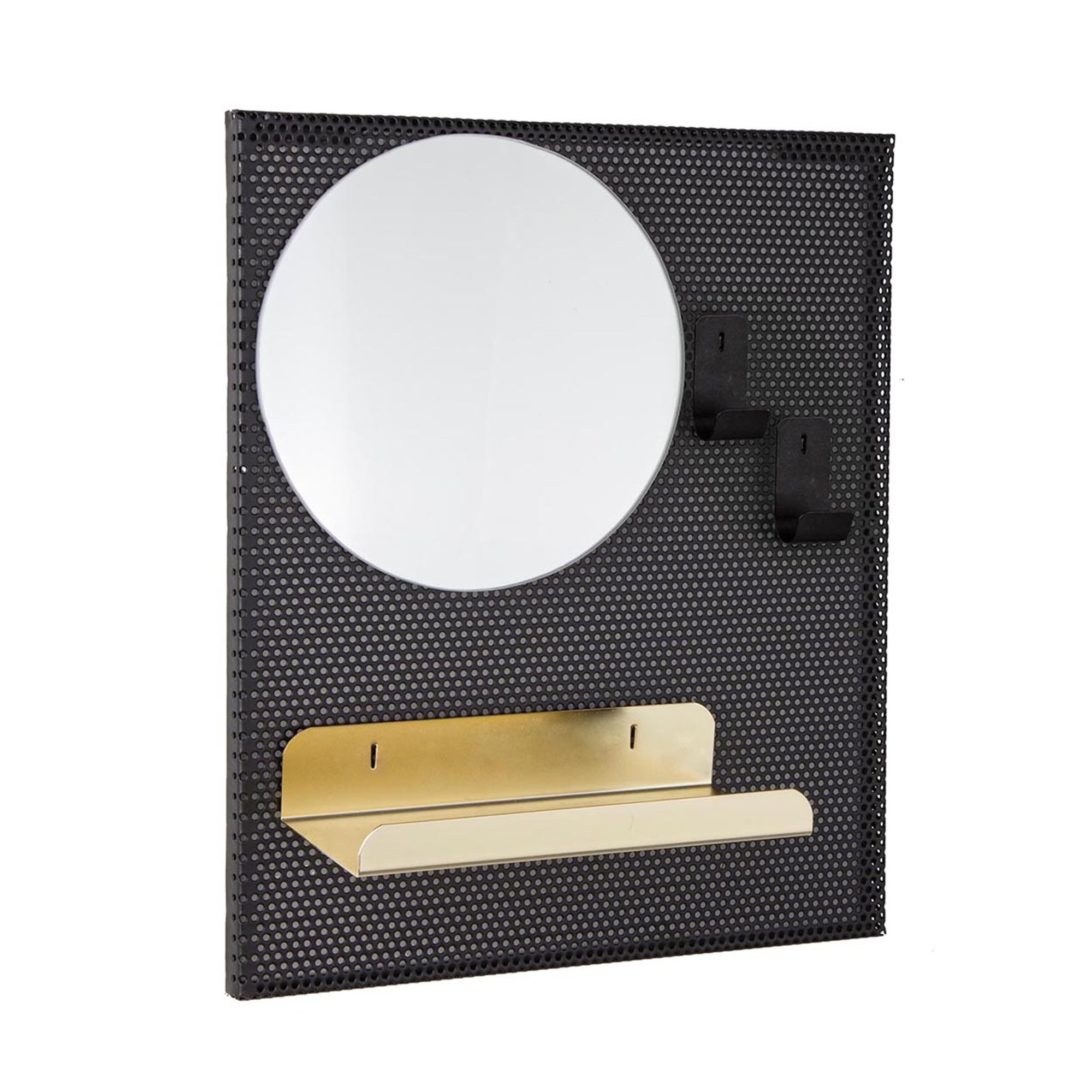 Specchio con mensola 2 ganci Metric s Tendenza black vista0
