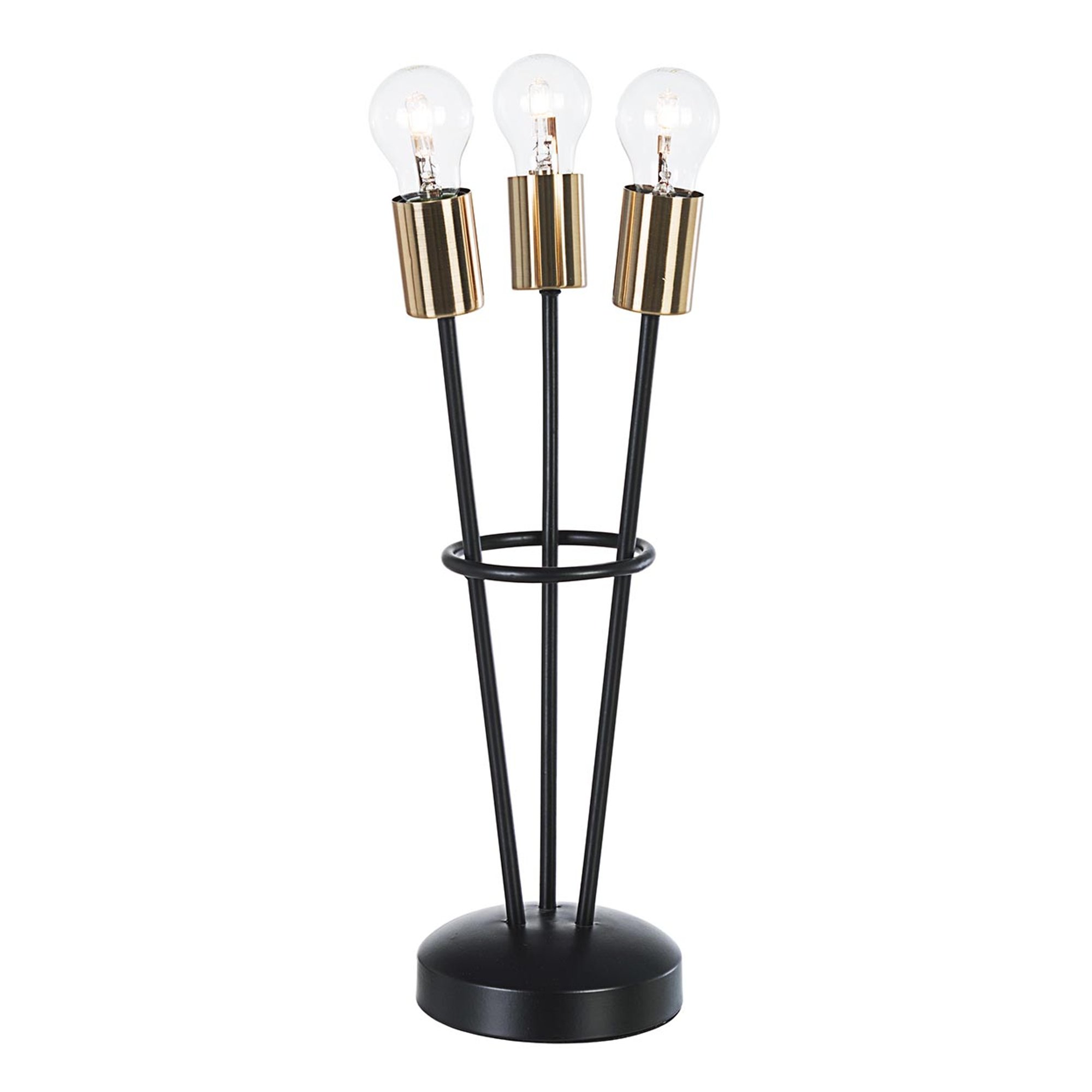Set da 2 - Lampada da tavolo Fiaccola 3 luci nero h45 Tendenza black vista0