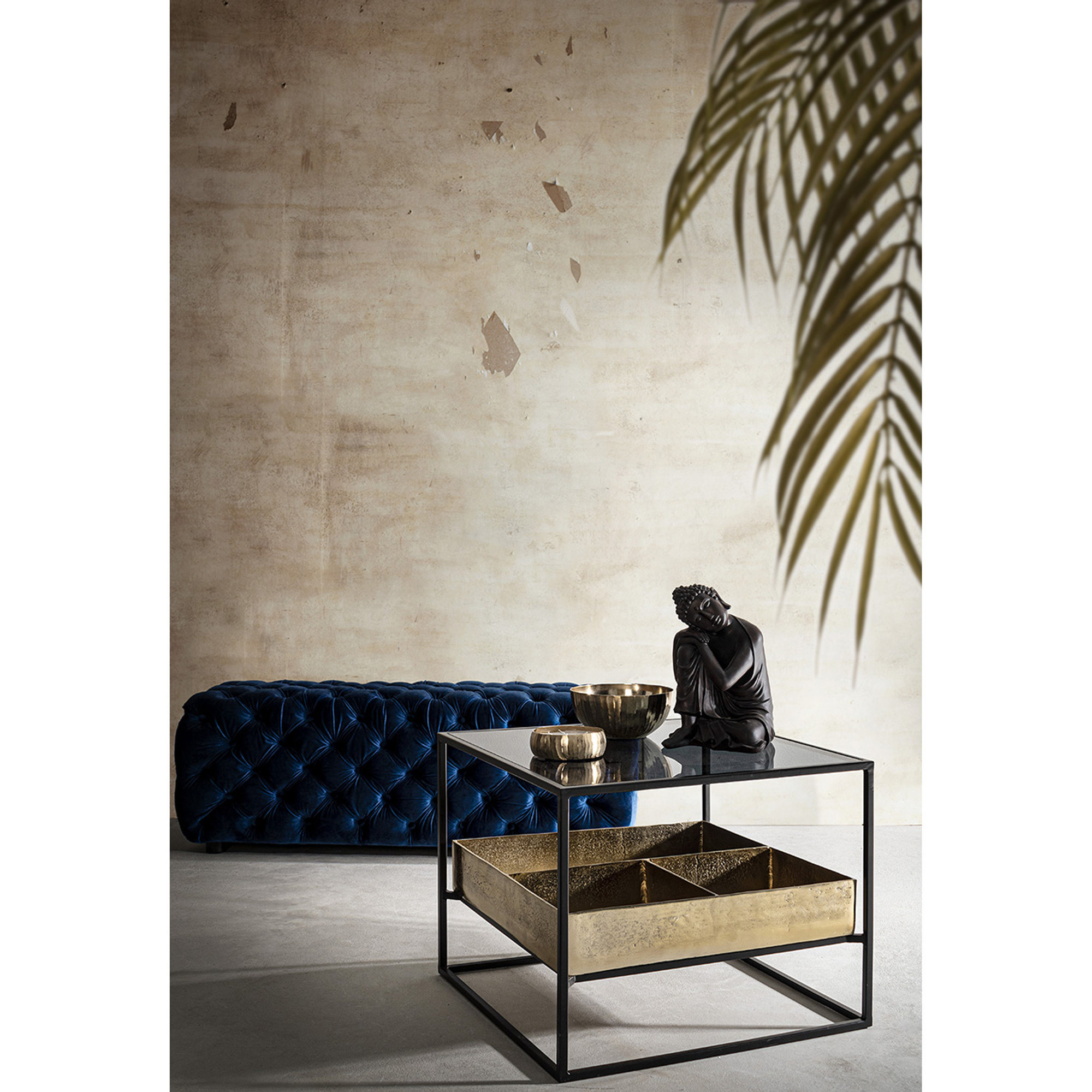 Tavolino con contenitore Mavila 62x62 Tendenza black vista1