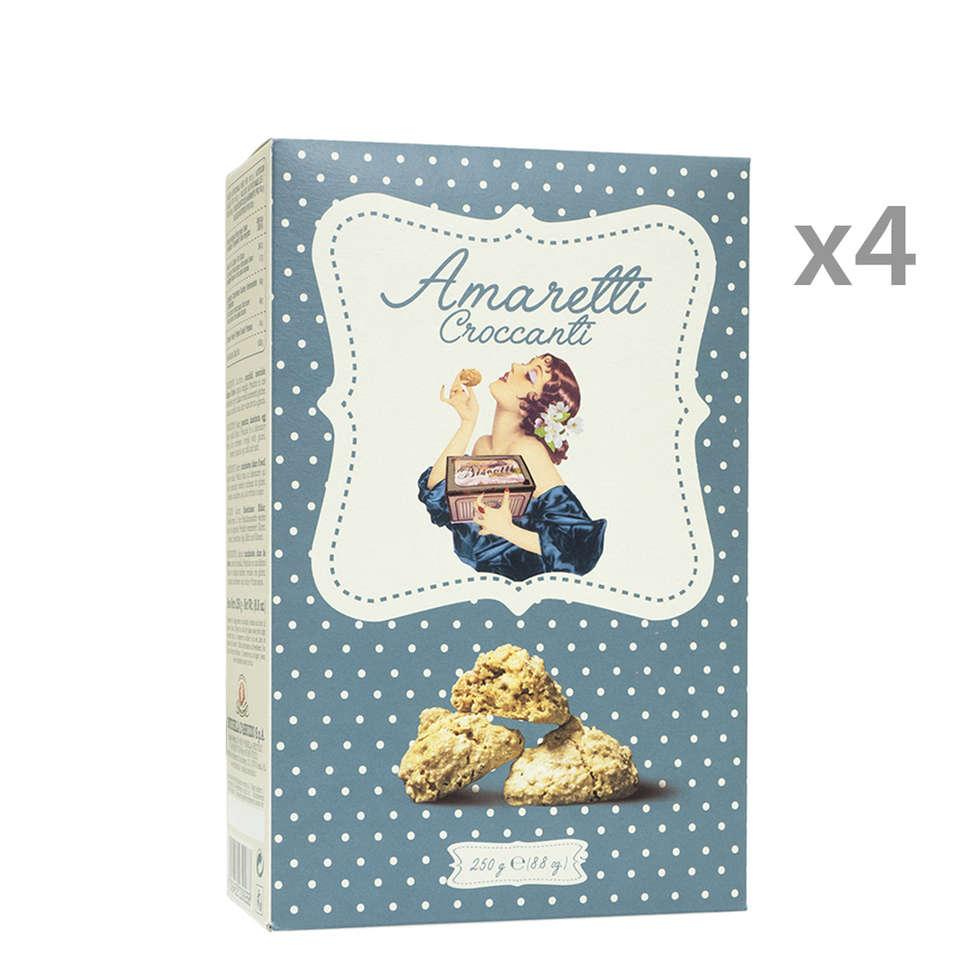 4 confezioni - Amaretti Croccanti Box 250 gr Rustichella Abruzzo-obso vista0