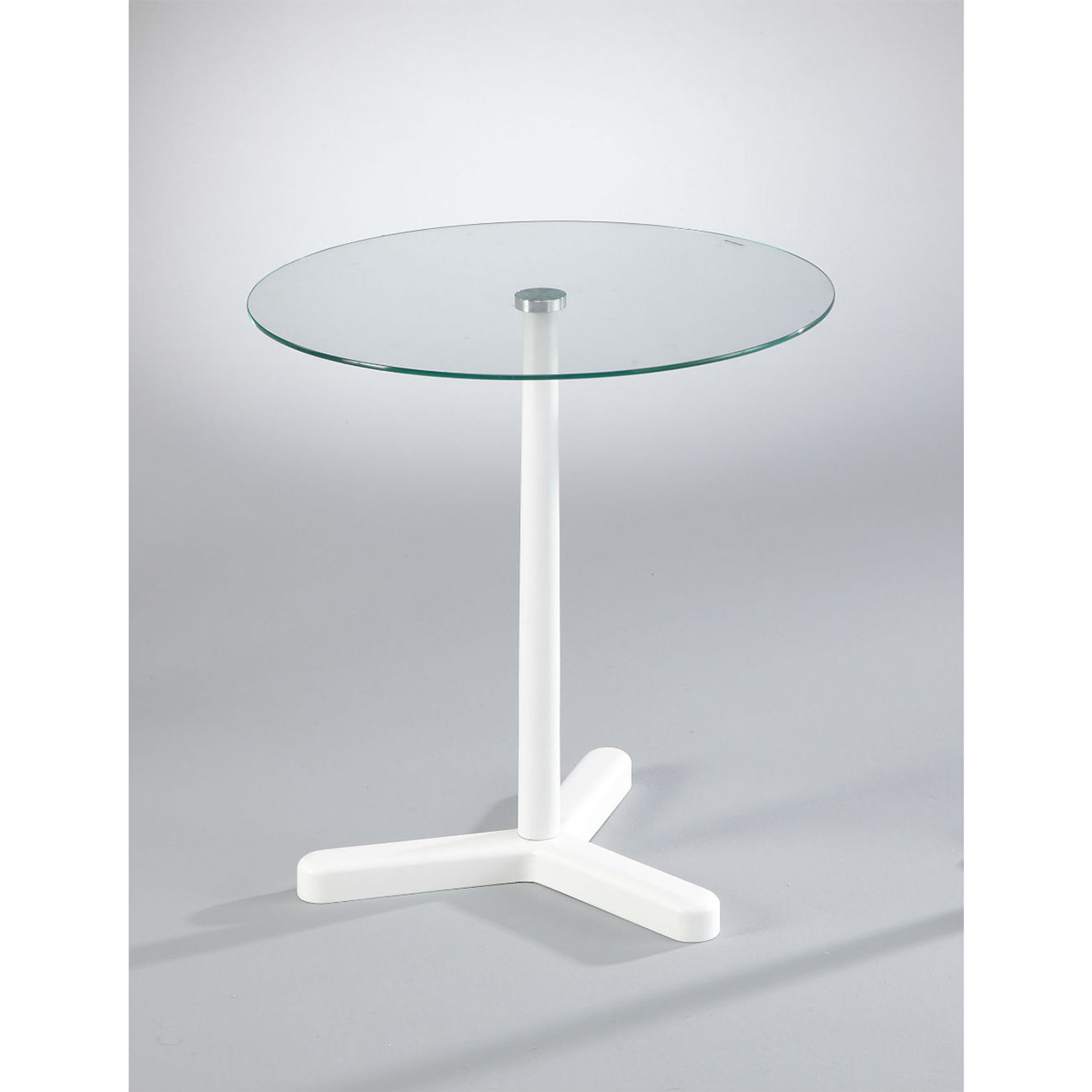 Tavolino ( Ø.45 x Ø.45 x 154h), trasparente/bianco Stones Arredamenti vista1