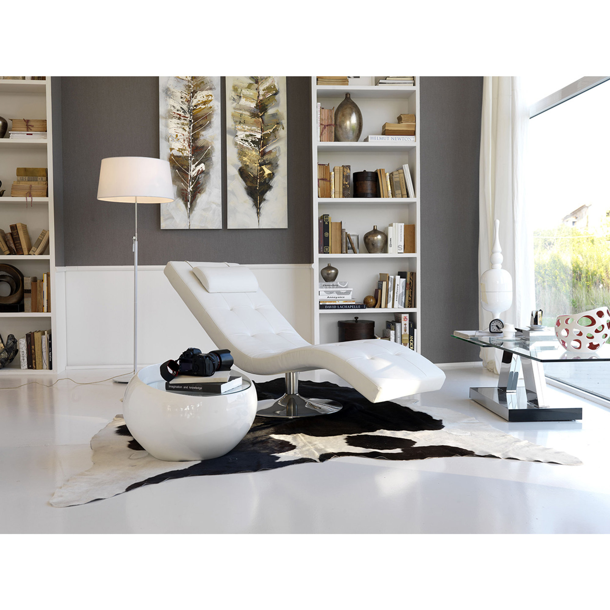 Chaise longue bianco/cromo Stones Arredamenti vista7