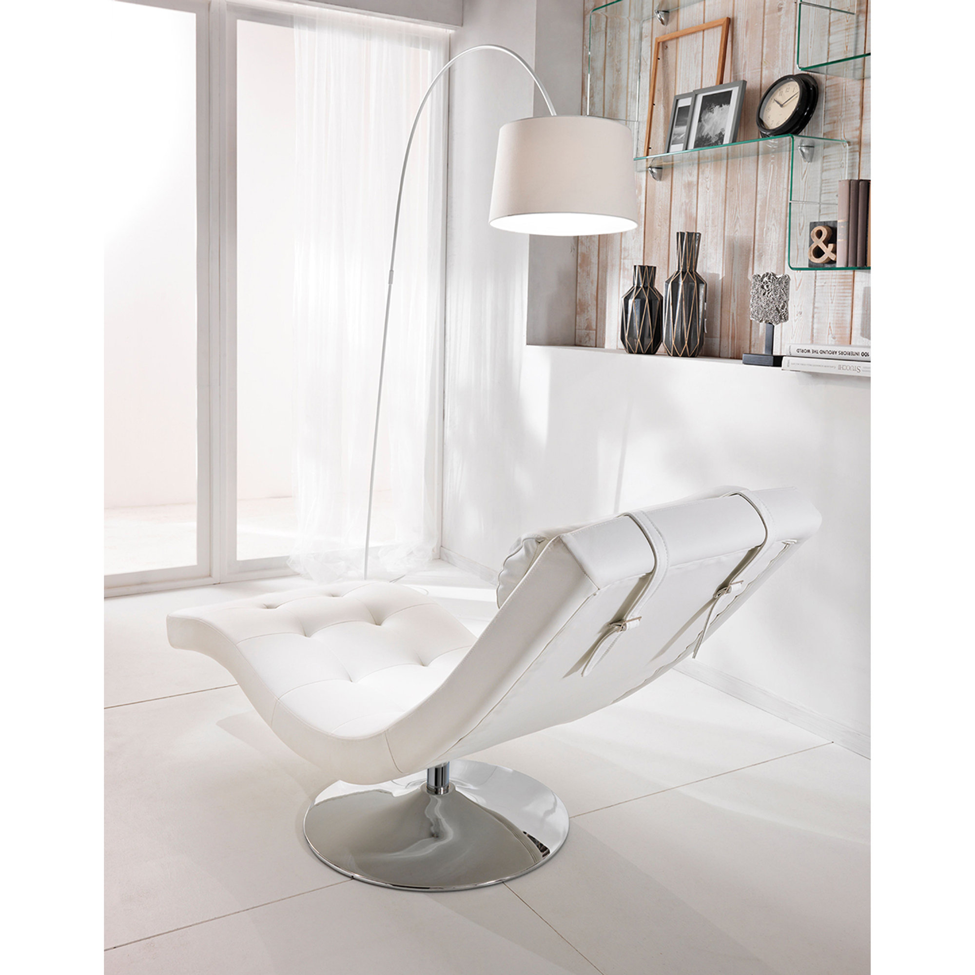Chaise longue bianco/cromo Stones Arredamenti vista9