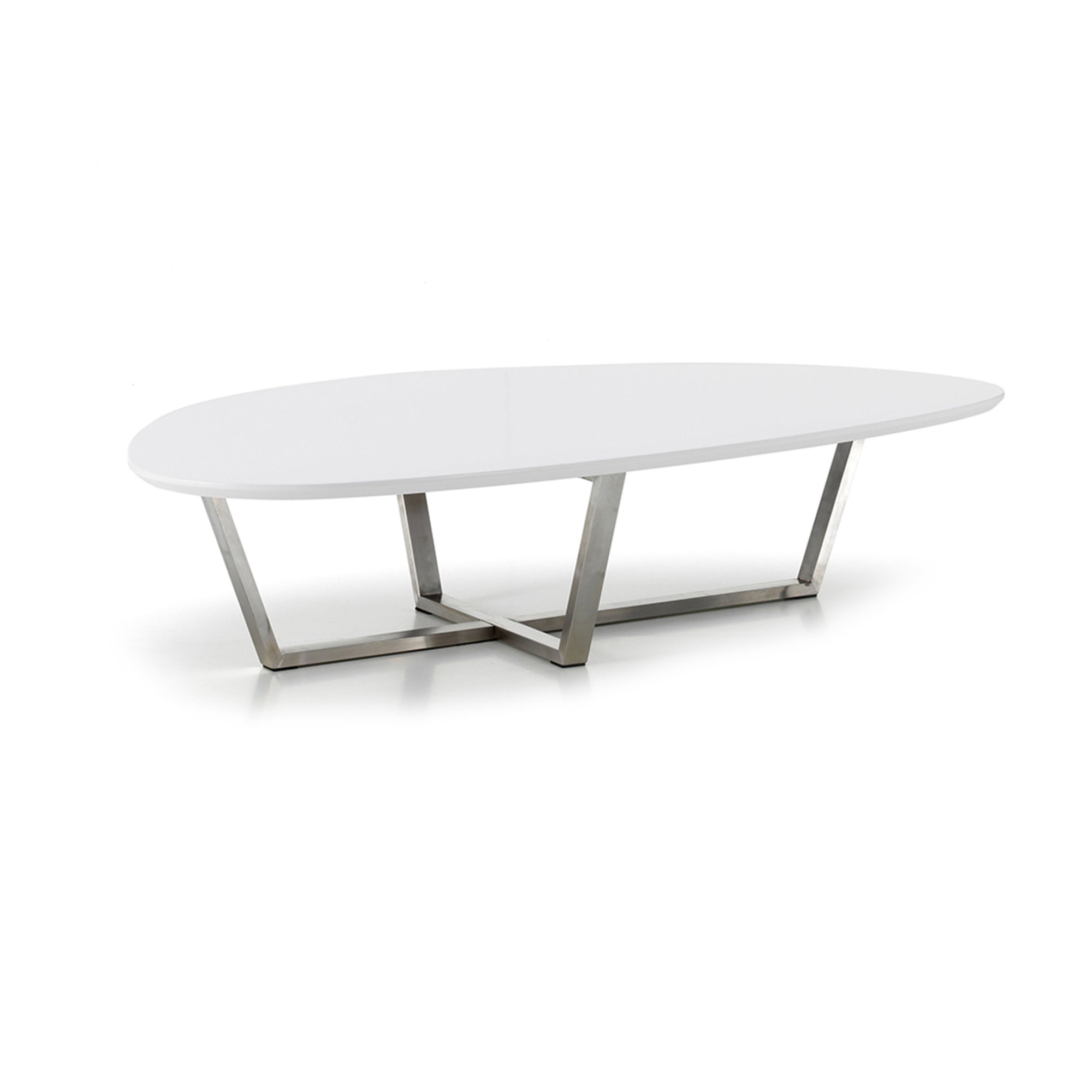Tavolino (140 x 80 x 32h), bianco/cromo Stones Arredamenti vista0