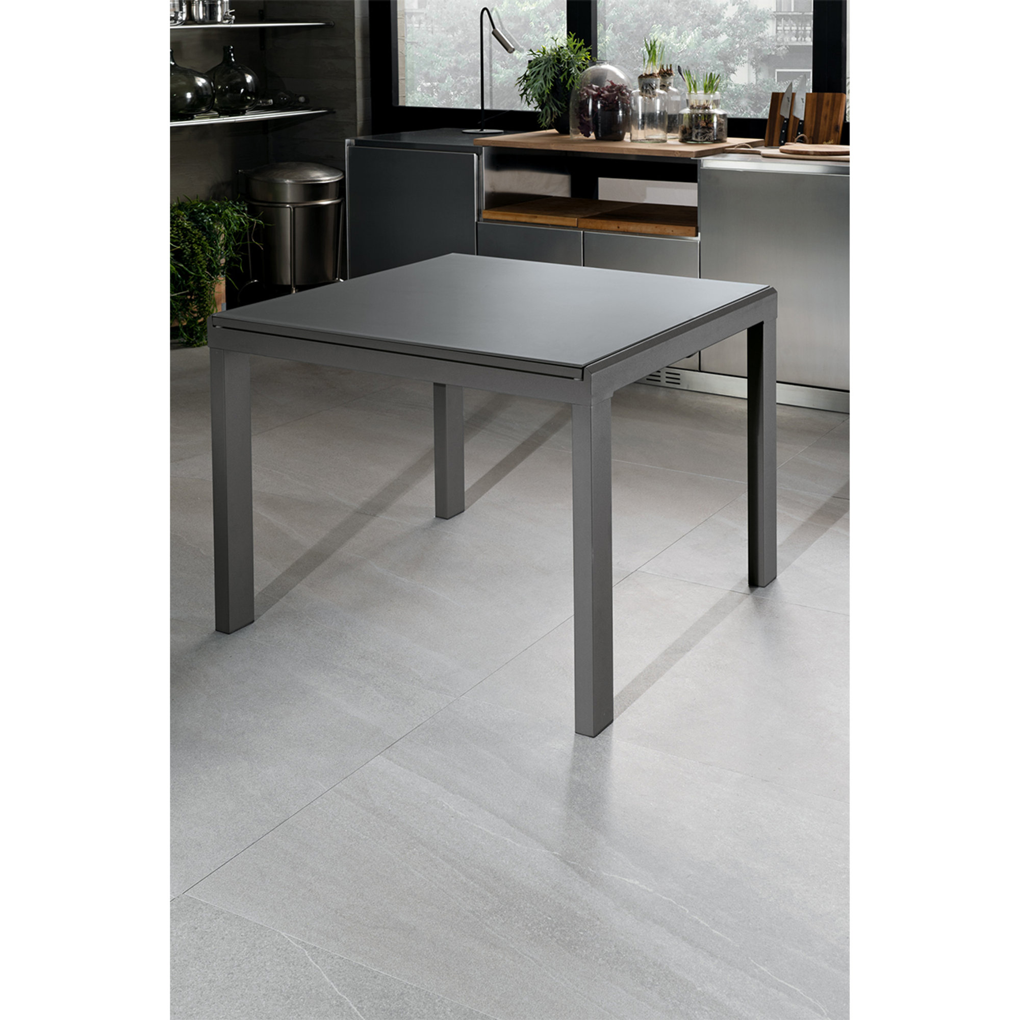 Tavolo Allungabile (90/163,5 x 90 cm), grigio Stones Arredamenti vista1