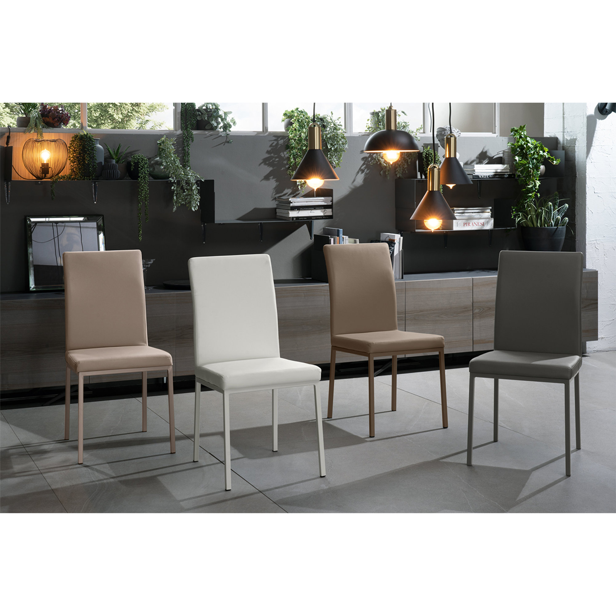 Set 2 sedie in similpelle, bianco Stones Arredamenti vista1