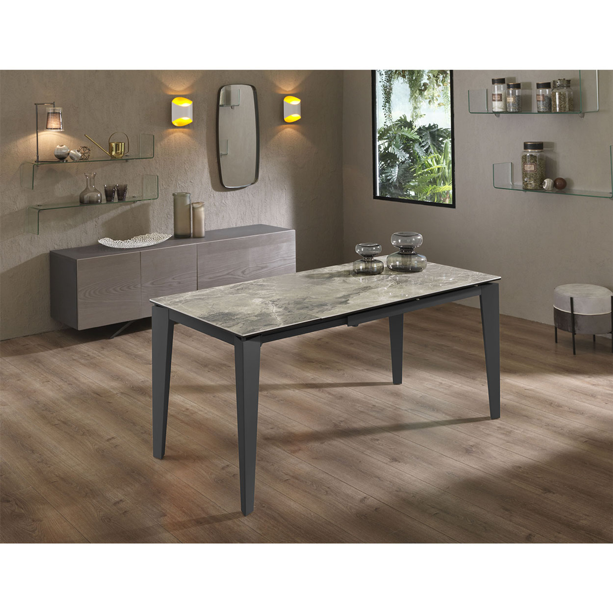 Tavolo Allungabile (120/170 x 80 cm), grigio Stones Arredamenti vista0