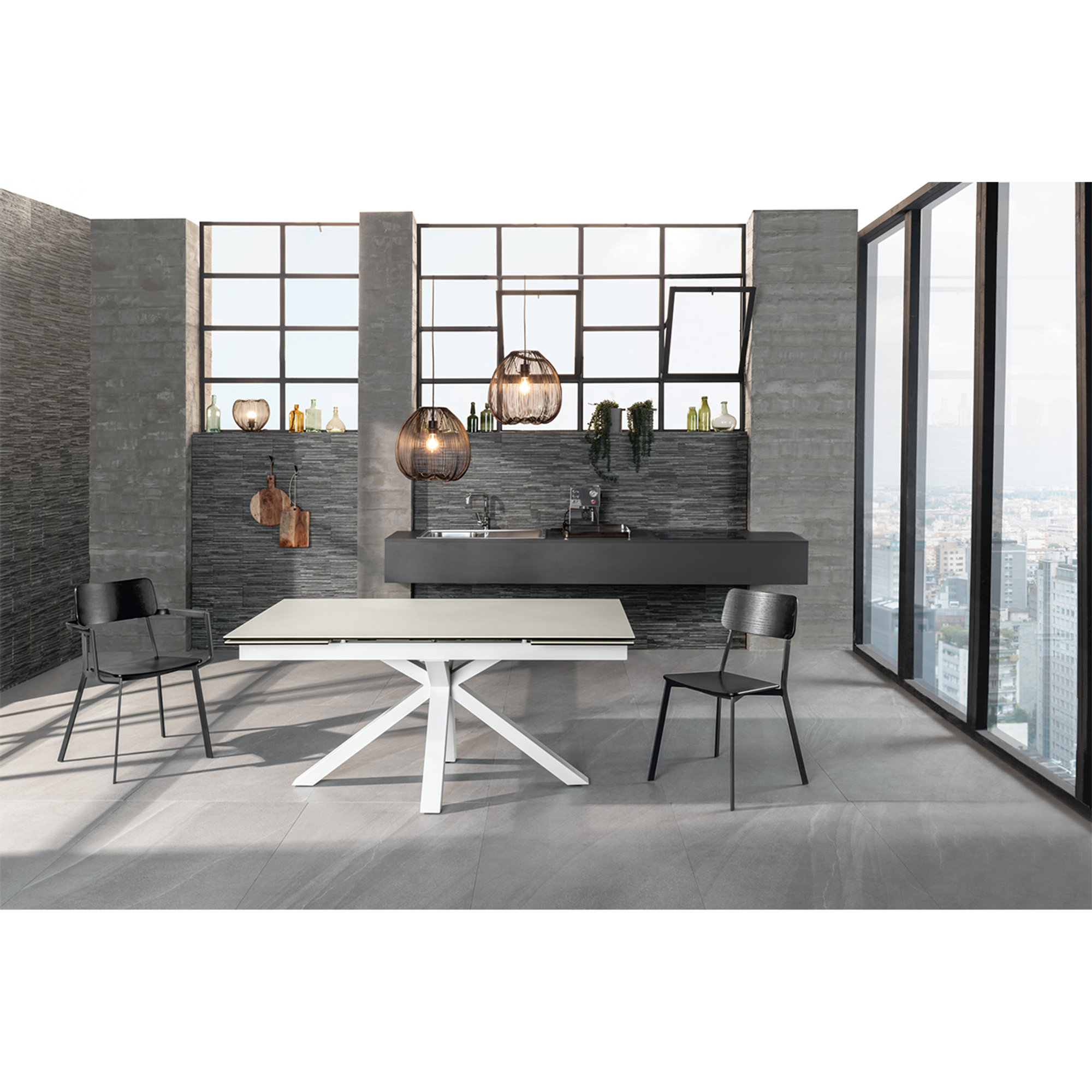 Tavolo Allungabile (160/240 x 90 cm), bianco Stones Arredamenti vista1