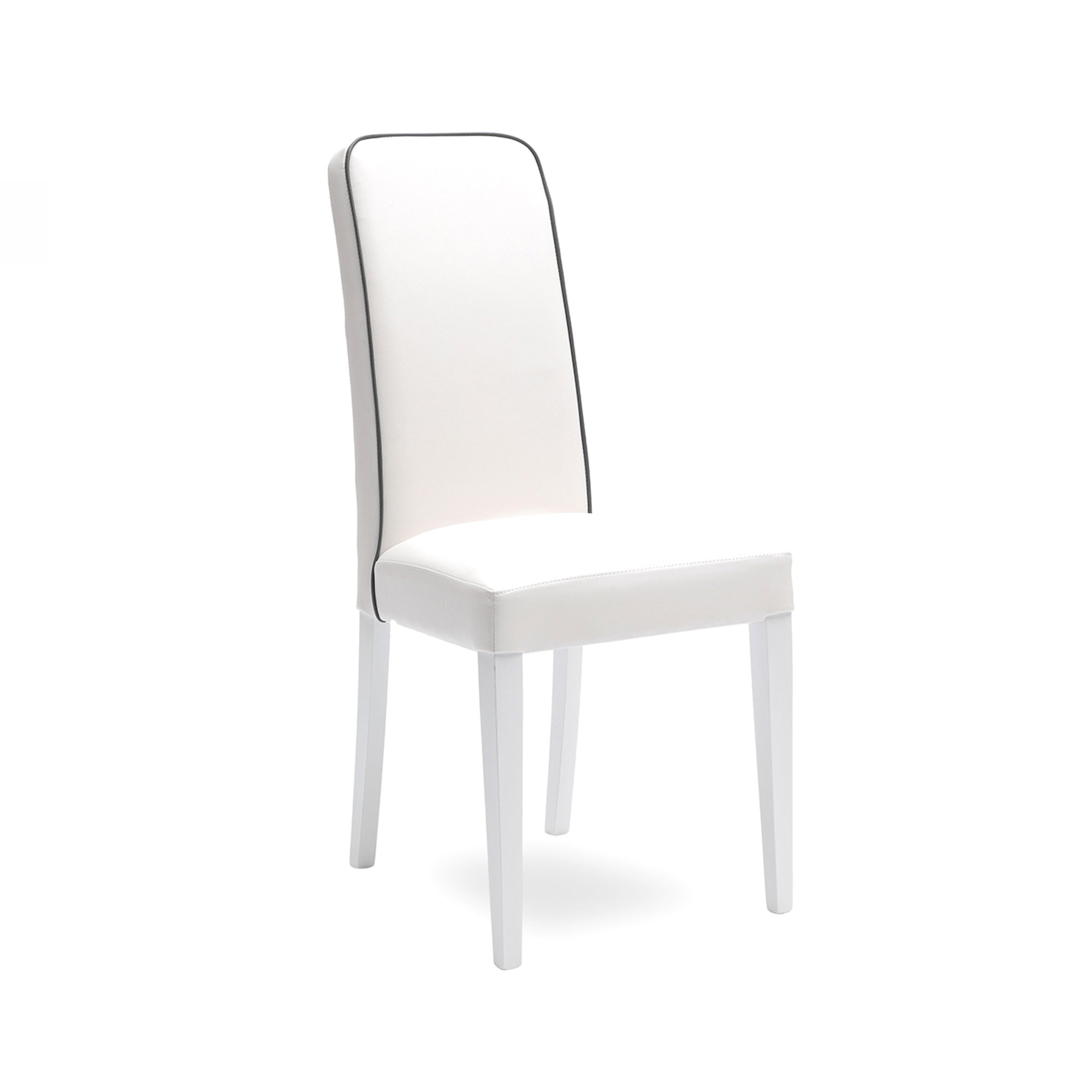 Set 2 sedie in similpelle, bianco/grigio Stones Arredamenti vista0
