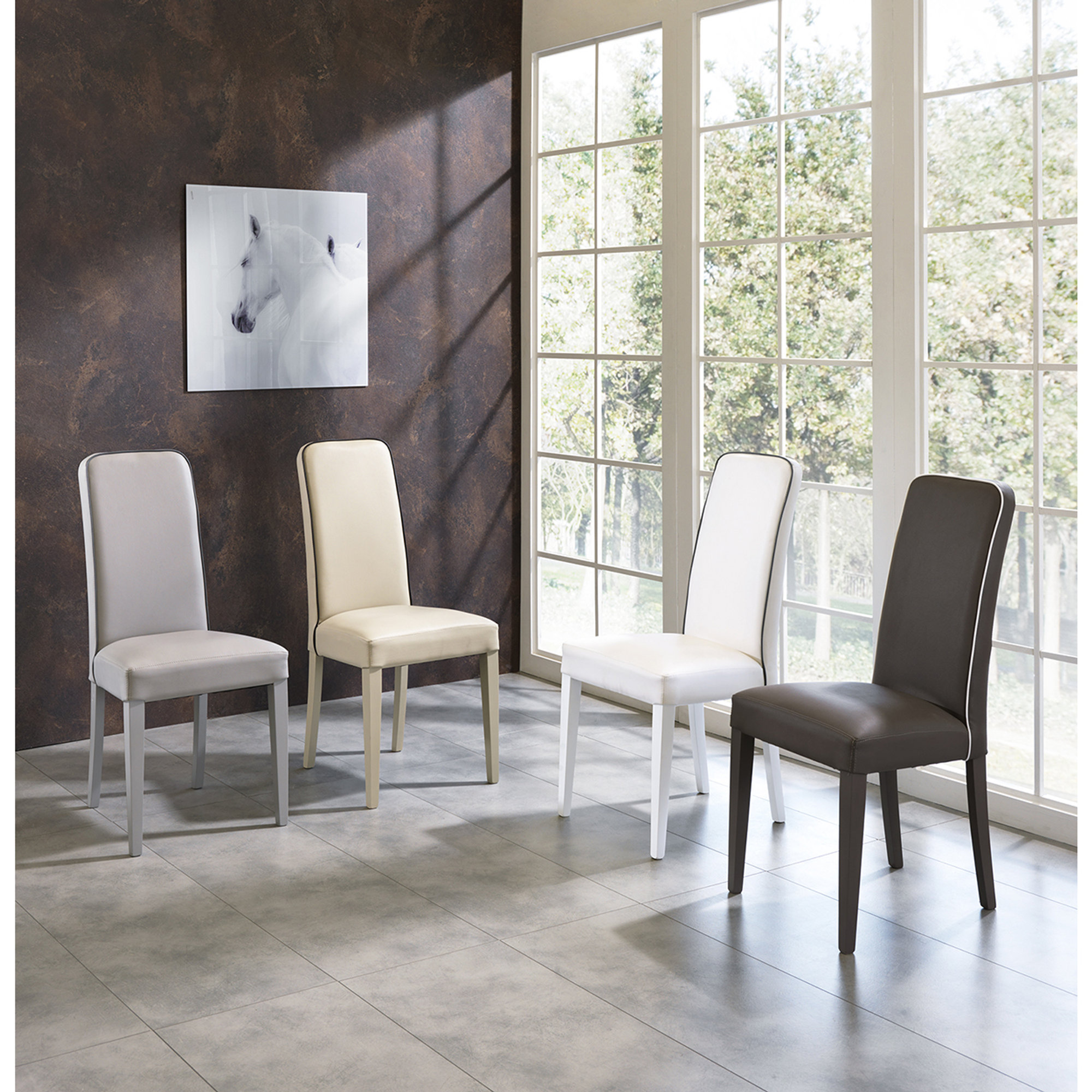 Set 2 sedie in similpelle, grigio Stones Arredamenti vista1