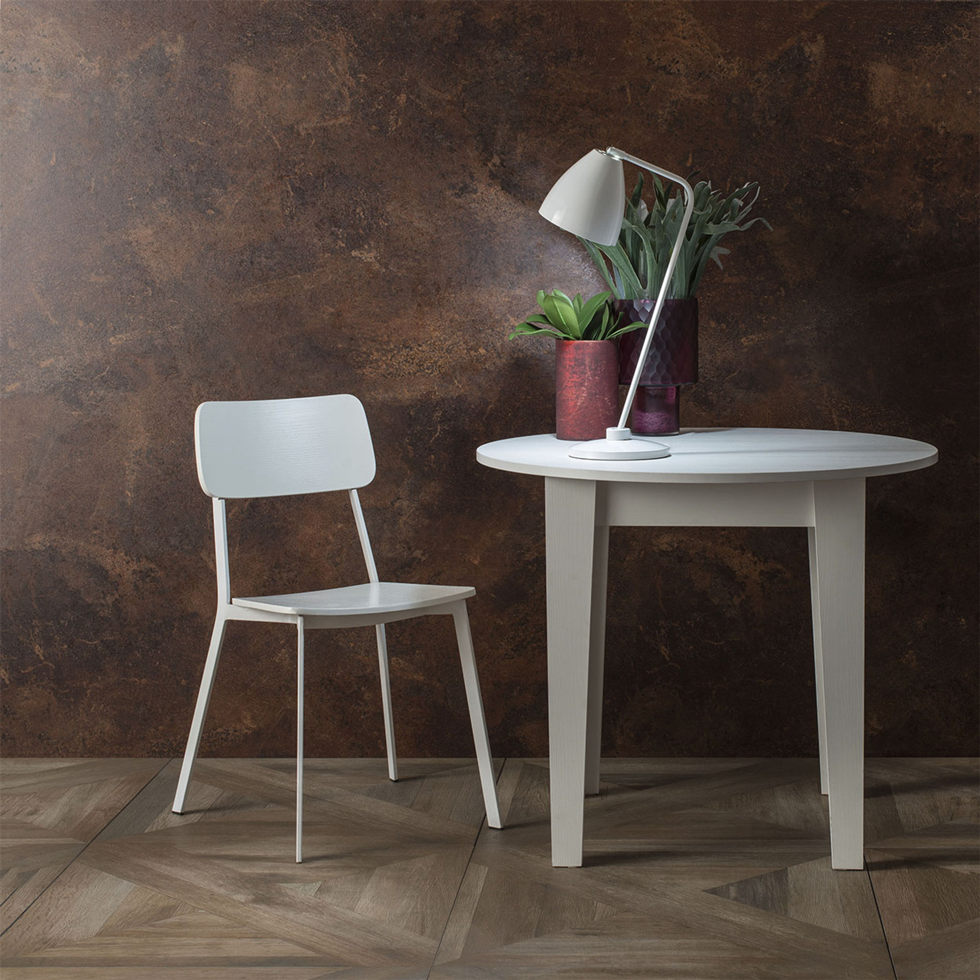 Set 4 sedie in legno laccato, bianco Stones Arredamenti vista6