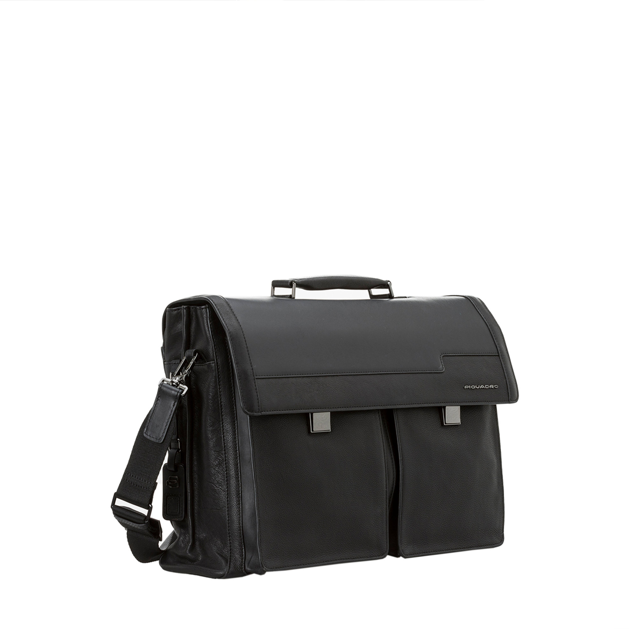 Cartella porta computer e porta iPad® in pelle nerra Piquadro vista1