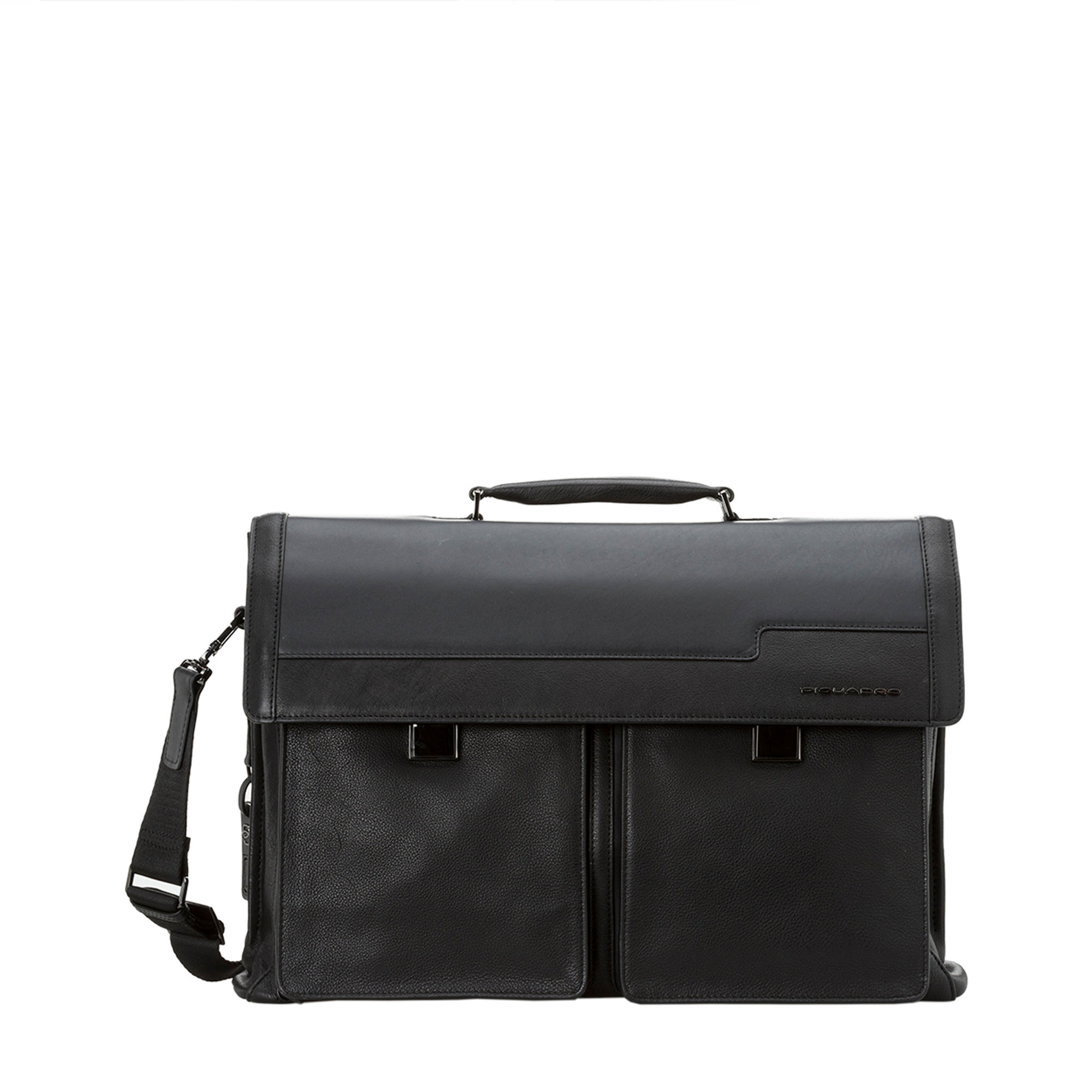 Cartella porta computer e porta iPad® in pelle nerra Piquadro vista0