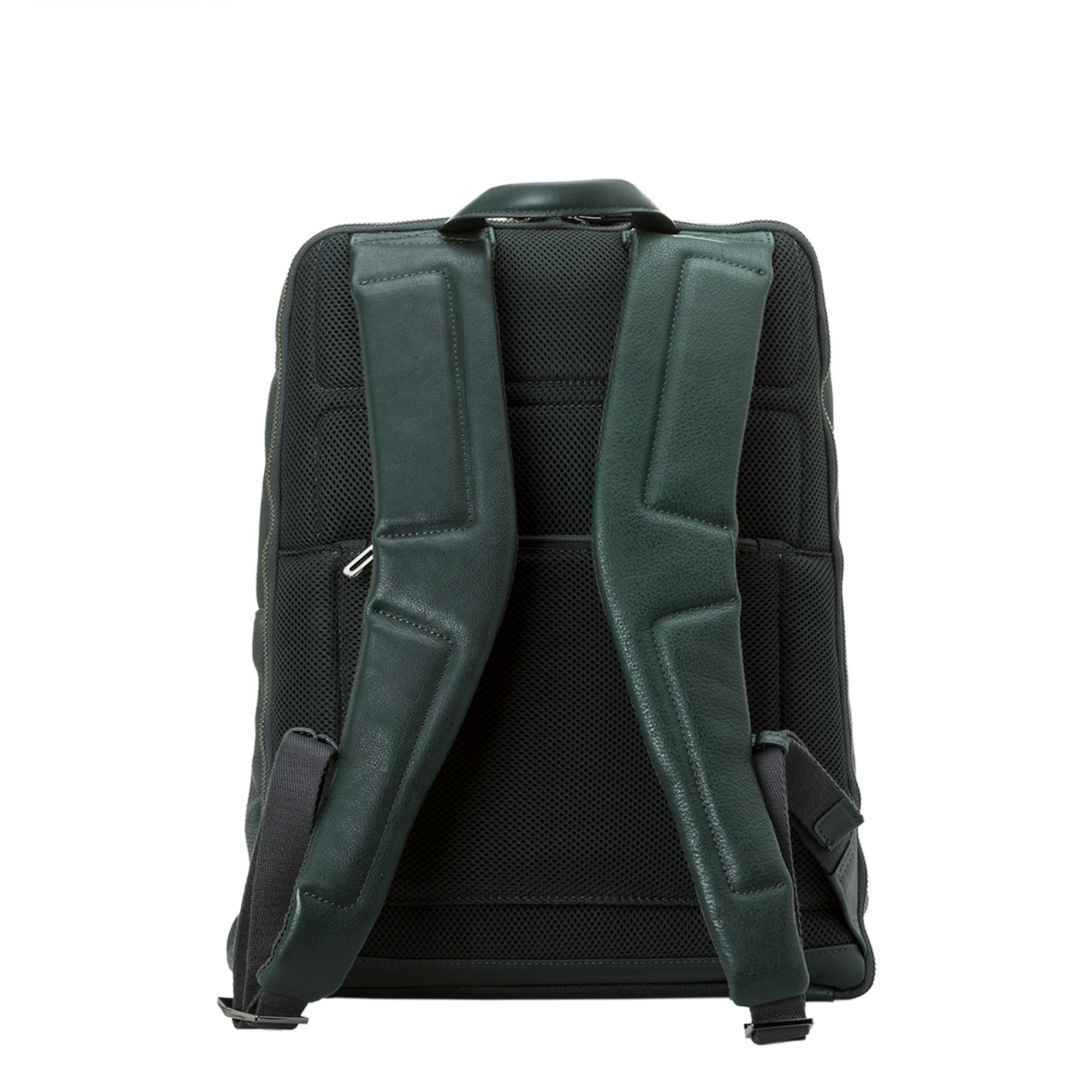 Zaino fast-check in pelle verde scuro Piquadro vista1