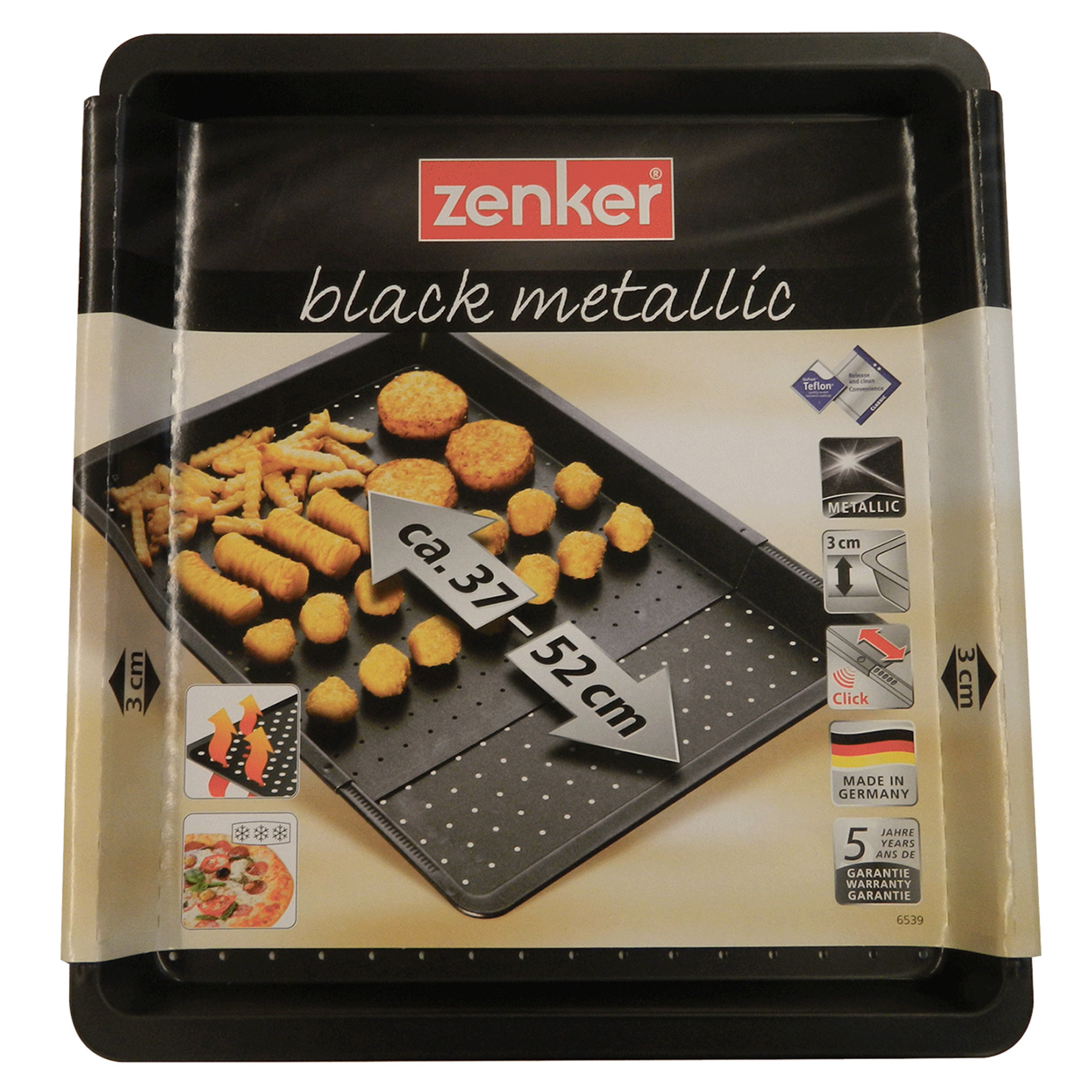 Teglia da forno estensibile forata Zenker 3,5x33,5x37-52, nera metallizzata Fackelmann vista5