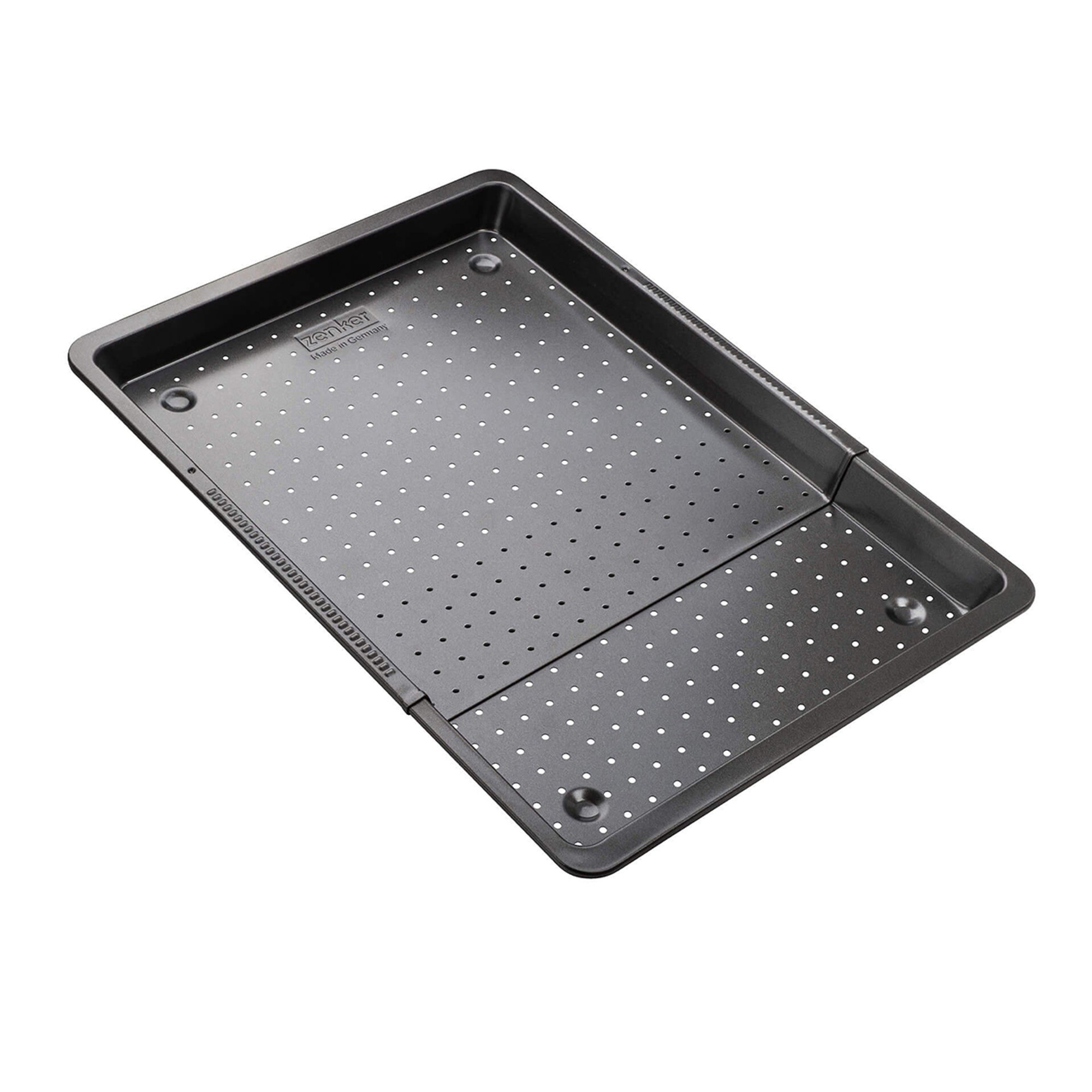 Teglia da forno estensibile forata Zenker 3,5x33,5x37-52, nera metallizzata Fackelmann vista0