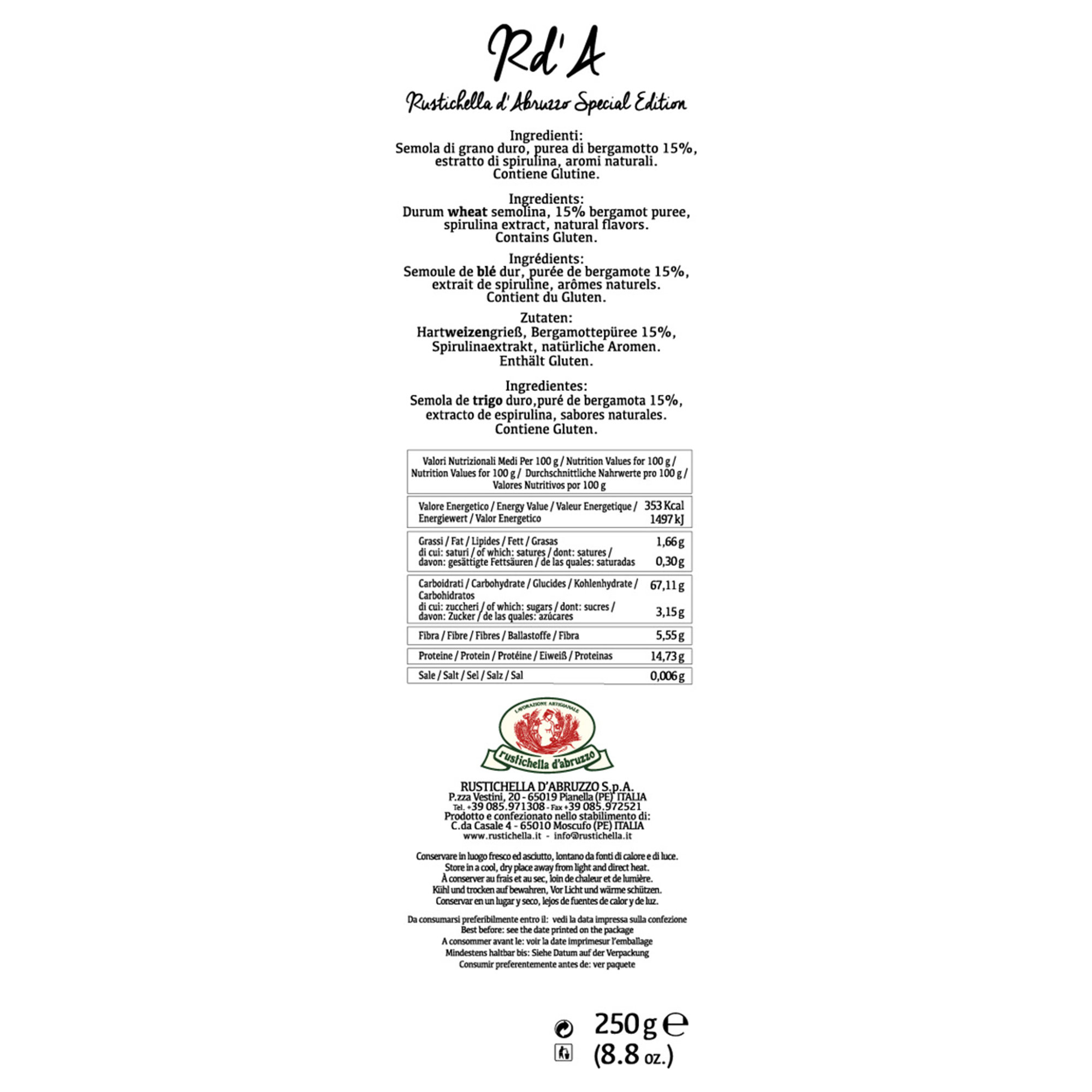 Mix 6 confezioni Paccherini alla frutta 250 gr: Kiwi, Melograno, Frutti di Bosco, Bergamotto, Fragola, Pesca e Albicocca Rustichella d'Abruzzo vista2