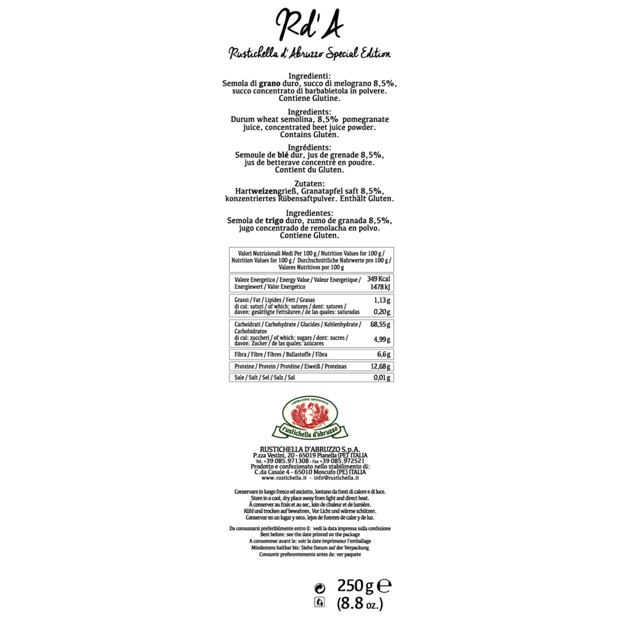 Mix 6 confezioni Paccherini alla frutta 250 gr: Kiwi, Melograno, Frutti di Bosco, Bergamotto, Fragola, Pesca e Albicocca Rustichella d'Abruzzo vista8