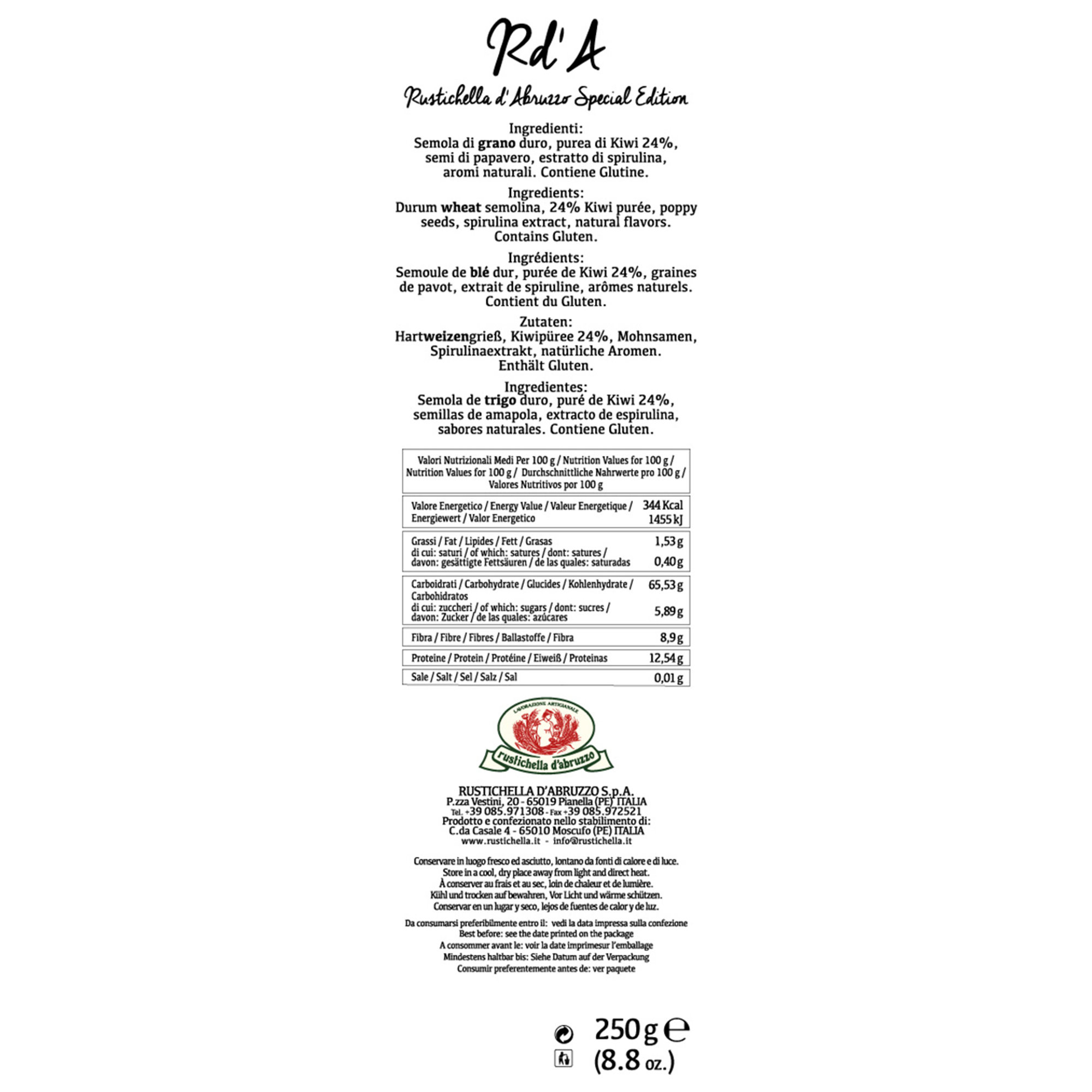 Mix 6 confezioni Paccherini alla frutta 250 gr: Kiwi, Melograno, Frutti di Bosco, Bergamotto, Fragola, Pesca e Albicocca Rustichella d'Abruzzo vista10