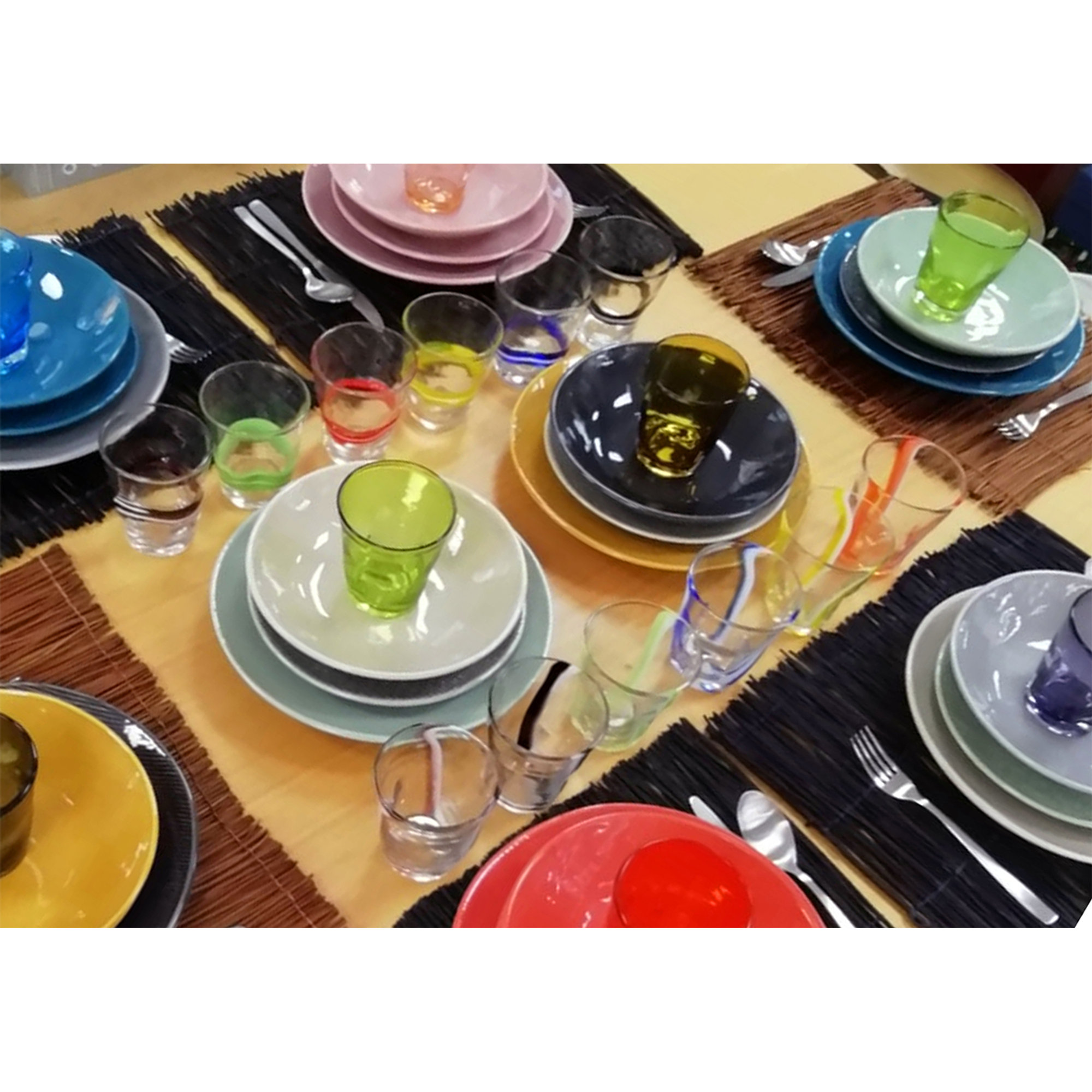 Set 6 piattini per dolce Trame 23, fumo di londra Onlylux vista2