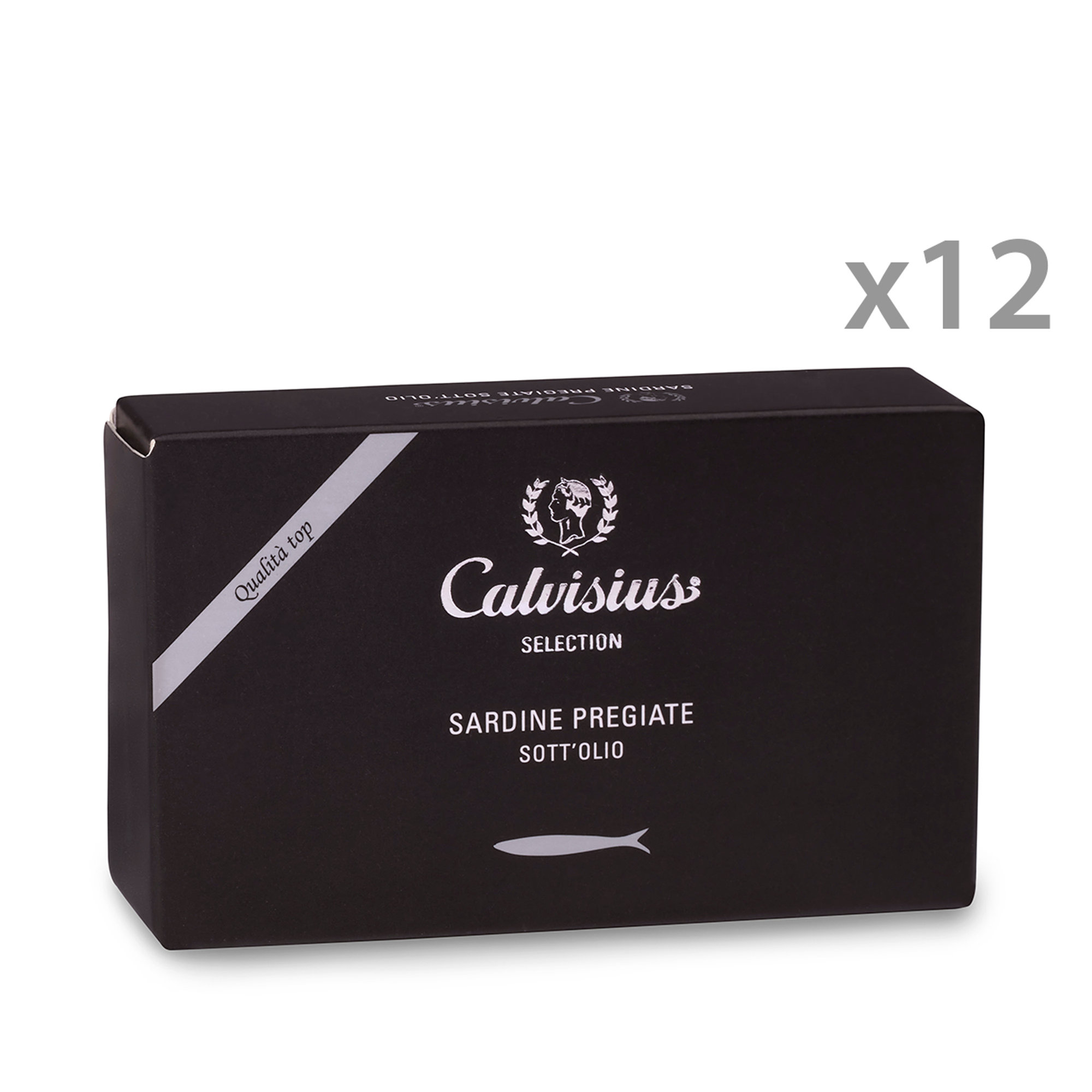 12 confezioni - Sardine in olio di oliva 118 gr Calvisius vista0