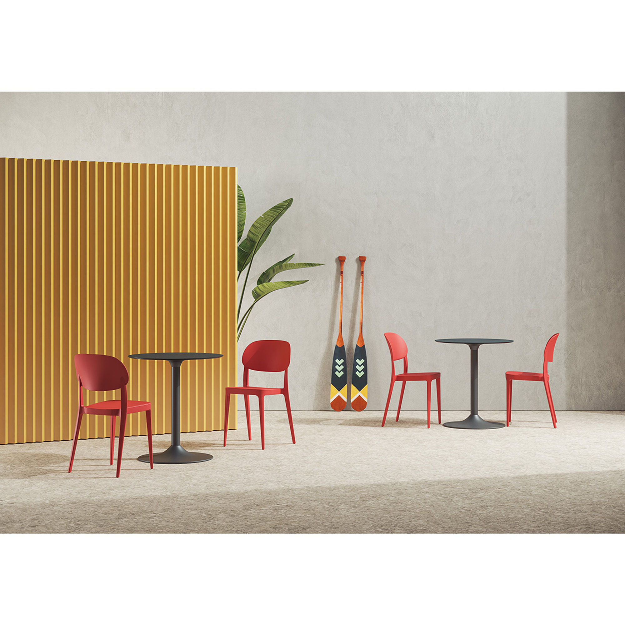 Set da 4 - AMY sedia in polipropilene, solida e resistente ai raggi uv, colore antracite ALMA DESIGN vista2