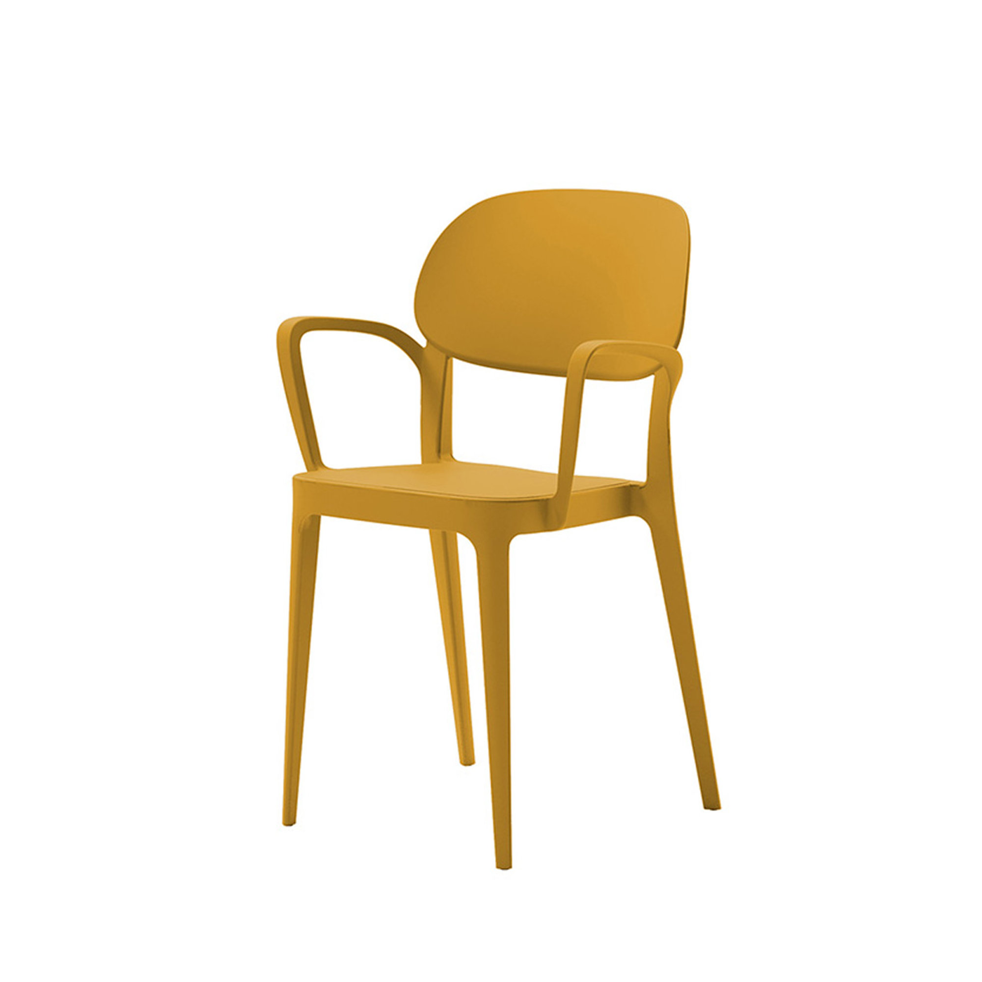 AMY sedia in polipropilene con braccioli, solida e resistente ai raggi uv, color giallo ambra ALMA DESIGN vista0