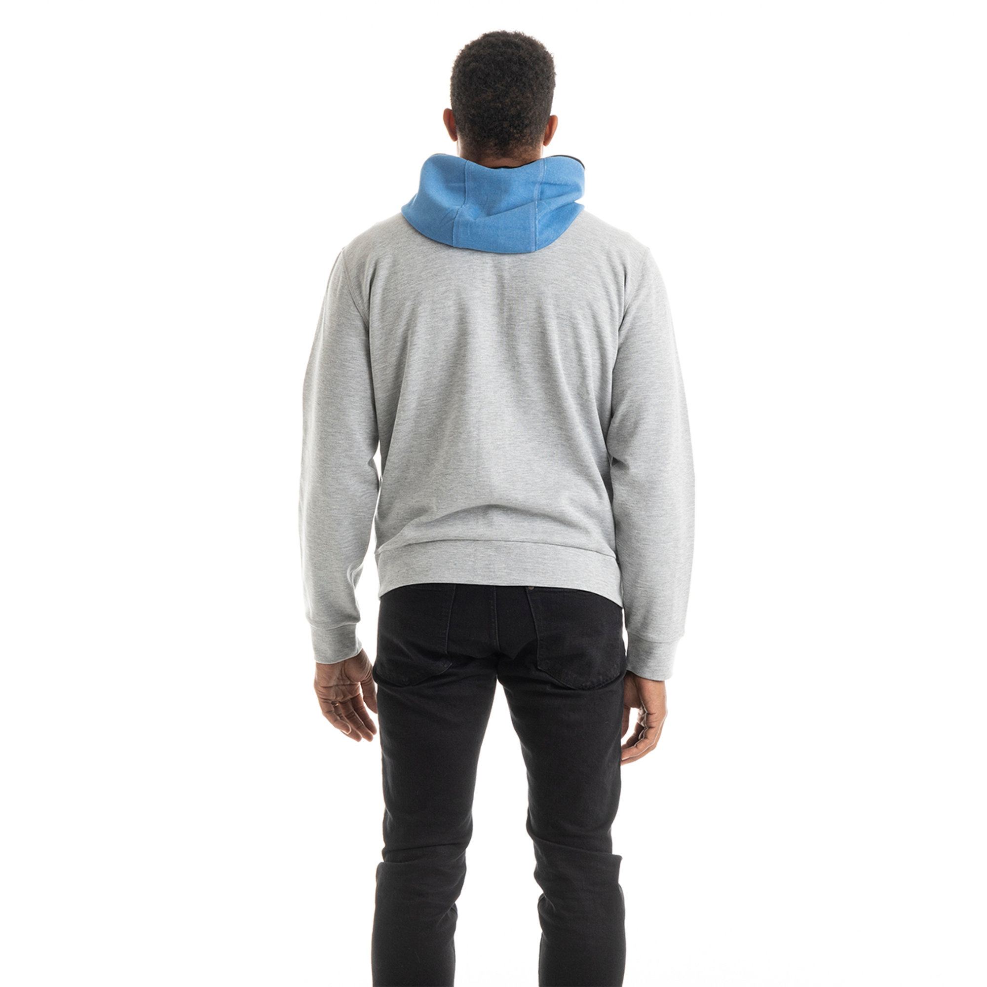 Felpa con zip e cappuccio grigio melange Blauer vista3