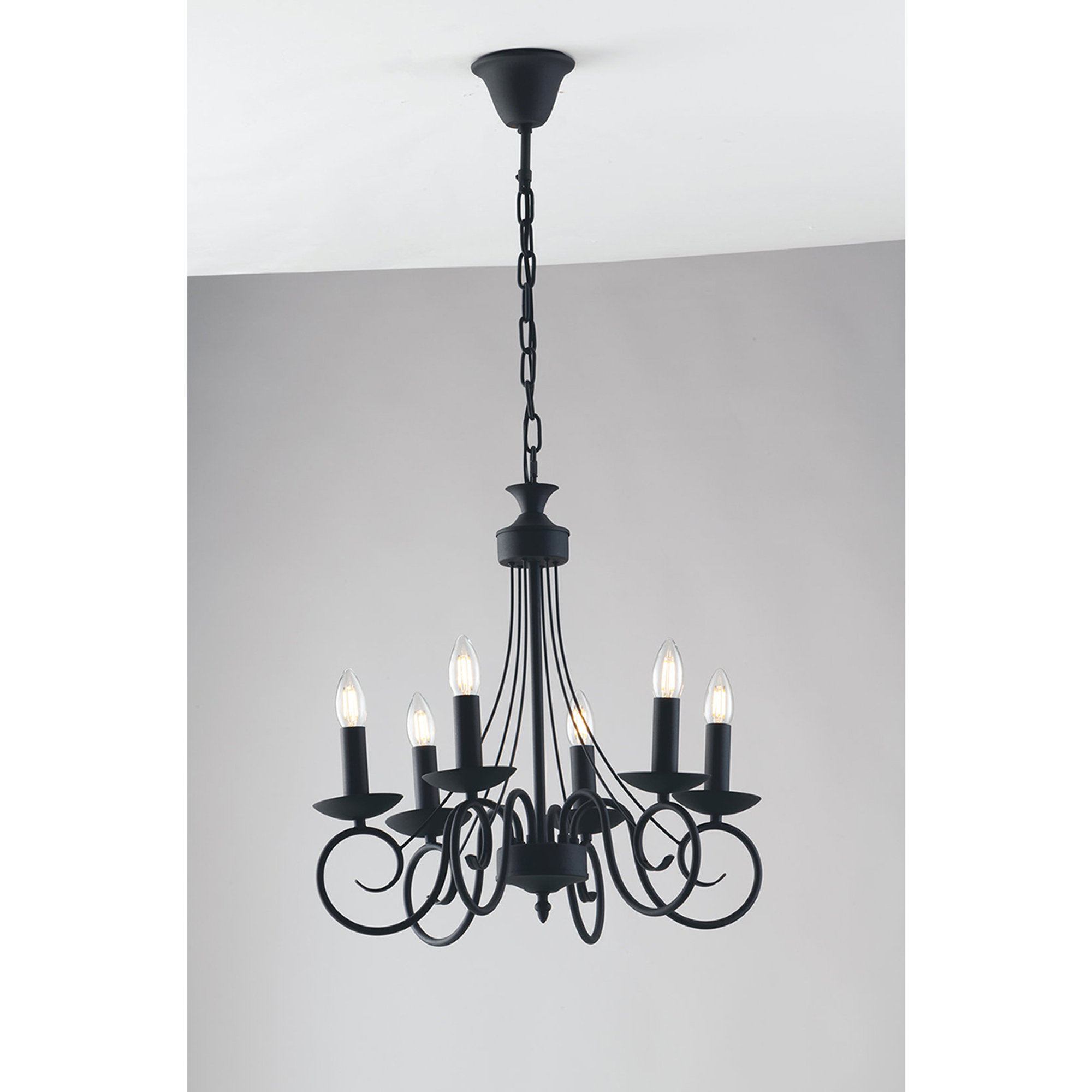 Beatrice Chandelier Anthracite 6xe14 Luce Ambiente e Design vista0