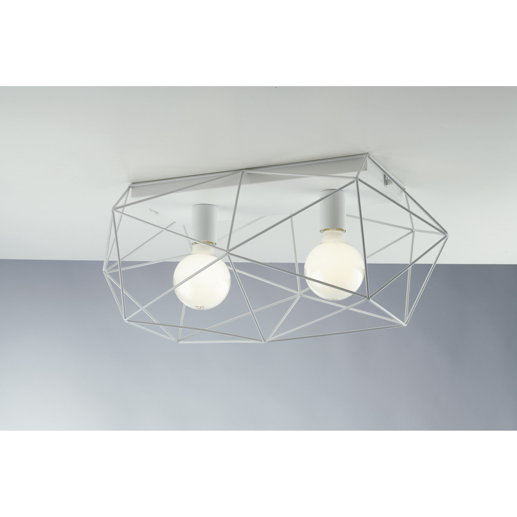 Plafoniera Abraxas Bianca 2xe27 Luce Ambiente e Design vista1
